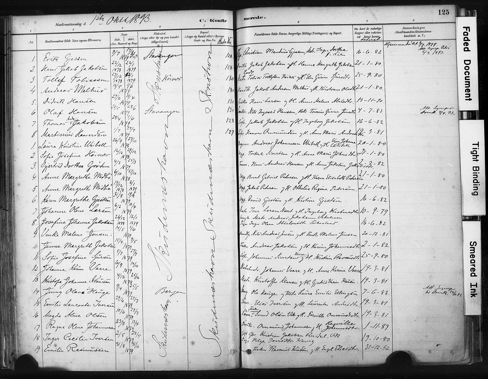 Skudenes sokneprestkontor, AV/SAST-A -101849/H/Ha/Haa/L0008: Parish register (official) no. A 5, 1882-1912, p. 125