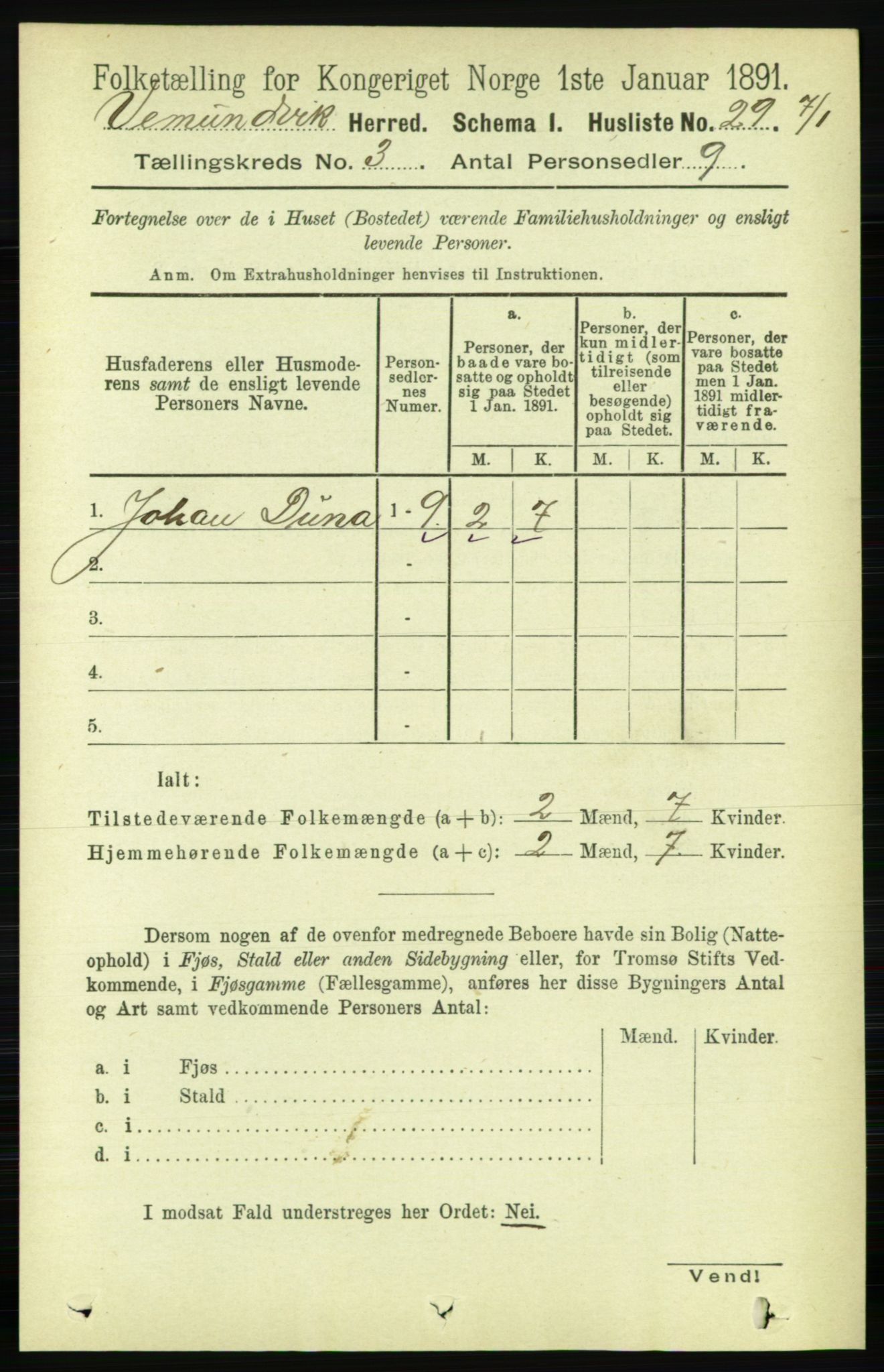 RA, 1891 census for 1745 Vemundvik, 1891, p. 941