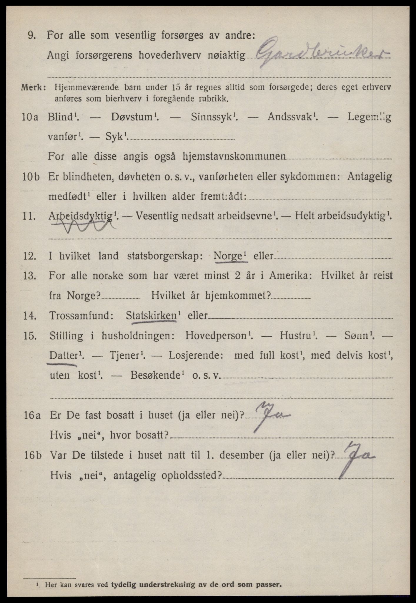 SAT, 1920 census for Vatne, 1920, p. 2179