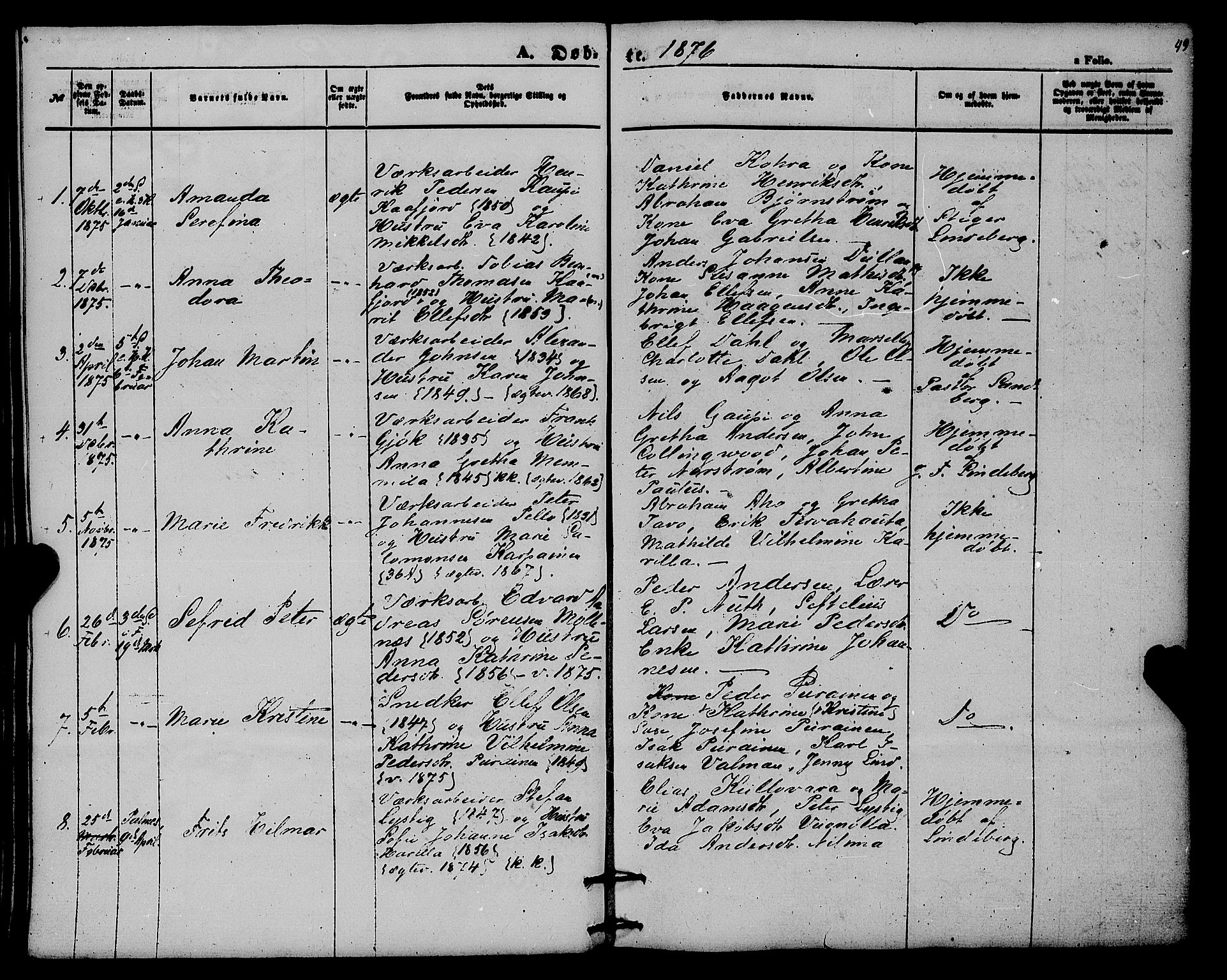 Alta sokneprestkontor, SATØ/S-1338/H/Ha/L0004.kirke: Parish register (official) no. 4, 1858-1880, p. 49