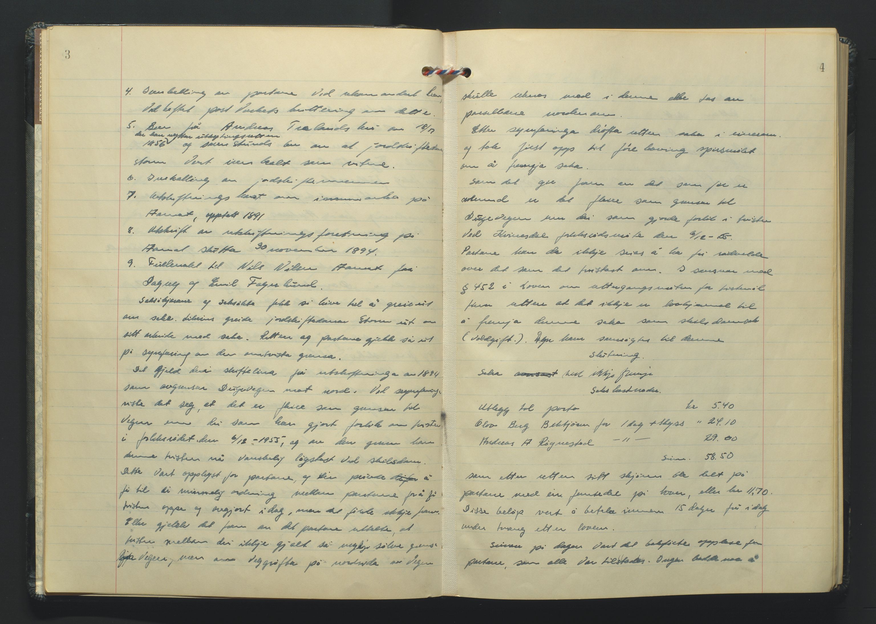 Lista jordskifterett, AV/SAK-1541-0005/F/Fa/L0003: Jordskifterettsbok Flekkefjord domssokn, med gårdsregister nr 9, 1956-1963, p. 3-4