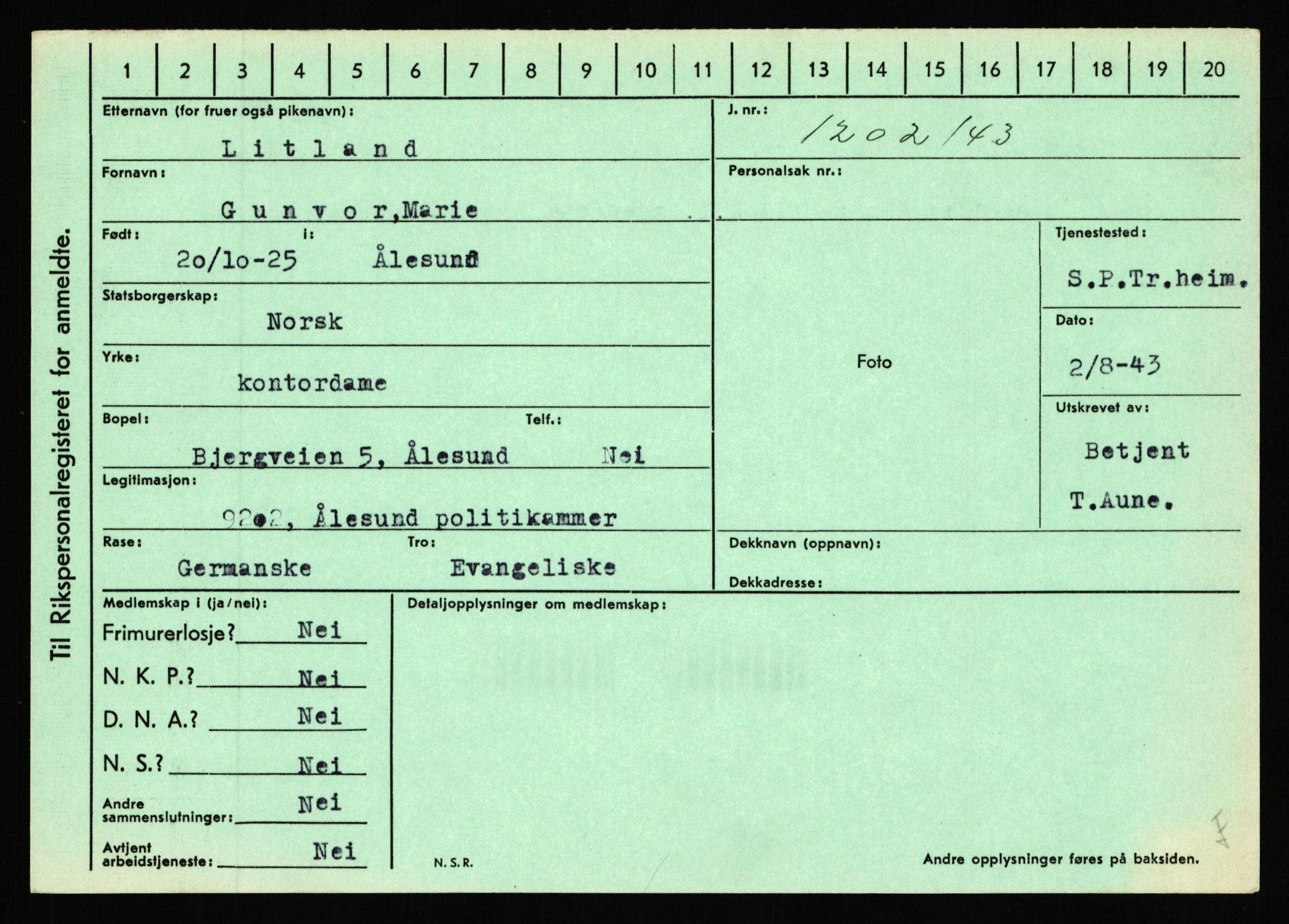 Statspolitiet - Hovedkontoret / Osloavdelingen, AV/RA-S-1329/C/Ca/L0010: Lind - Moksnes, 1943-1945, p. 446