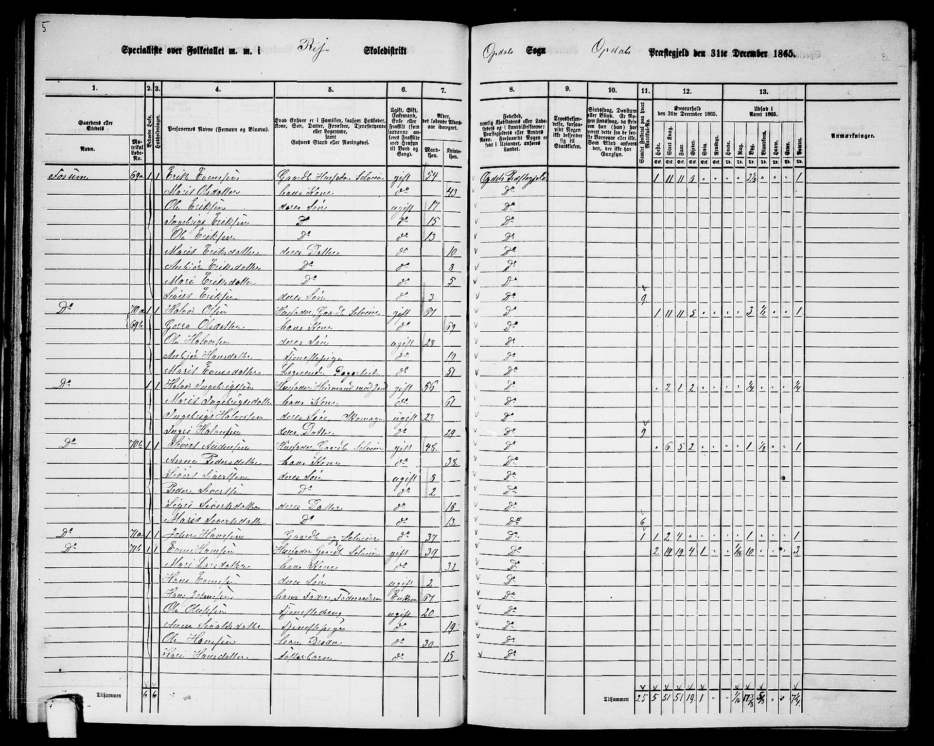 RA, 1865 census for Oppdal, 1865, p. 56