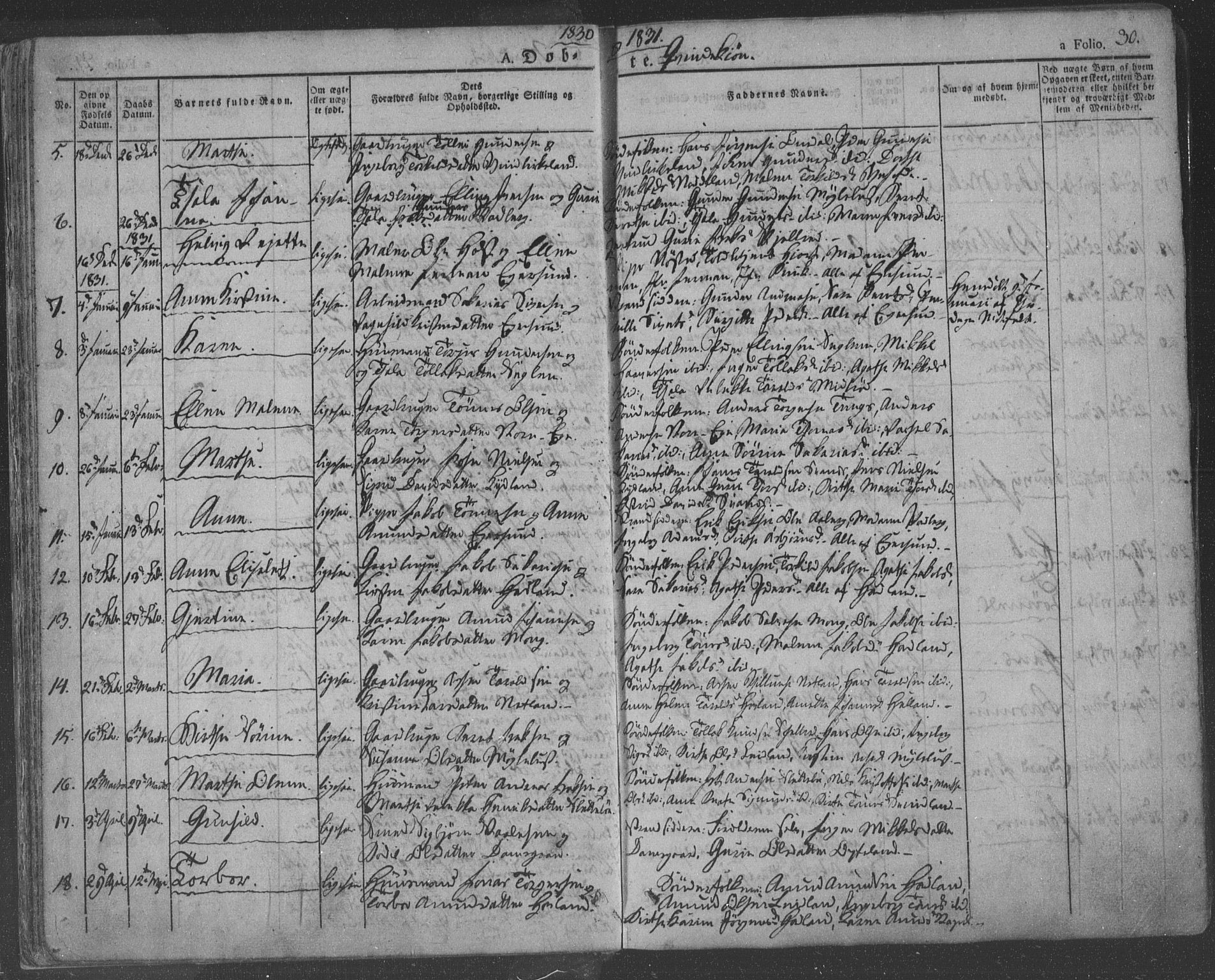 Eigersund sokneprestkontor, AV/SAST-A-101807/S08/L0009: Parish register (official) no. A 9, 1827-1850, p. 30