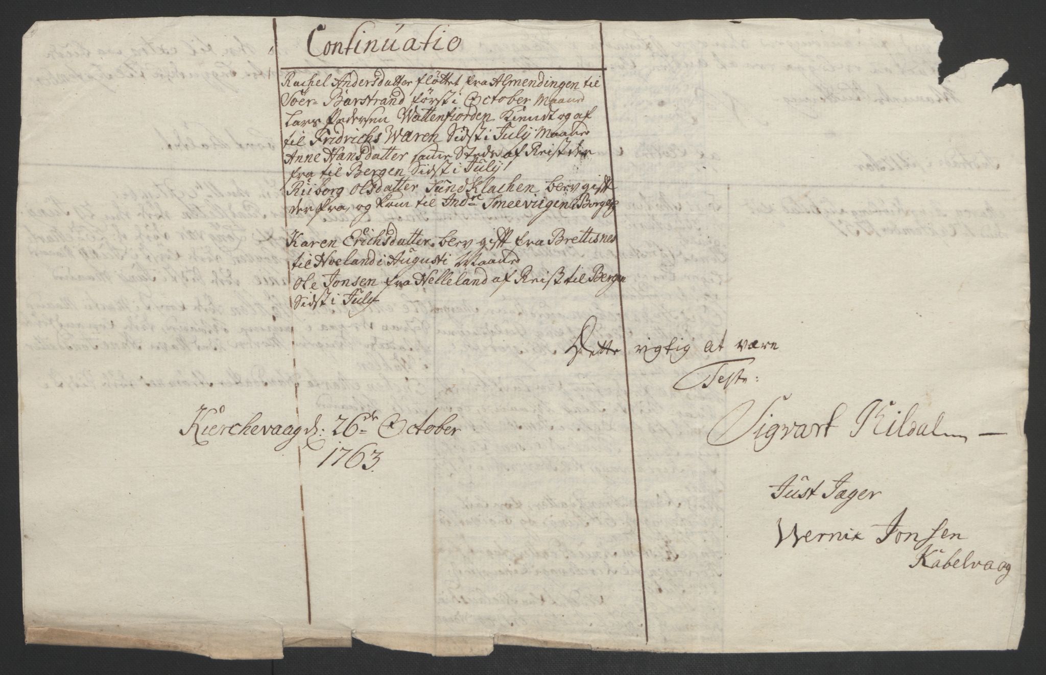 Rentekammeret inntil 1814, Reviderte regnskaper, Fogderegnskap, AV/RA-EA-4092/R67/L4747: Ekstraskatten Vesterålen, Andenes og Lofoten, 1762-1766, p. 178