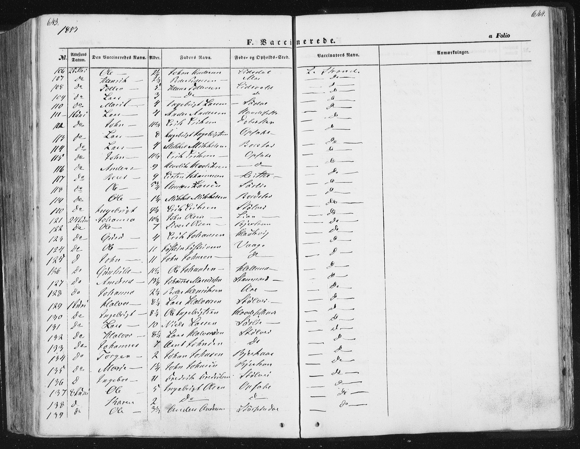 Ministerialprotokoller, klokkerbøker og fødselsregistre - Sør-Trøndelag, AV/SAT-A-1456/630/L0494: Parish register (official) no. 630A07, 1852-1868, p. 643-644