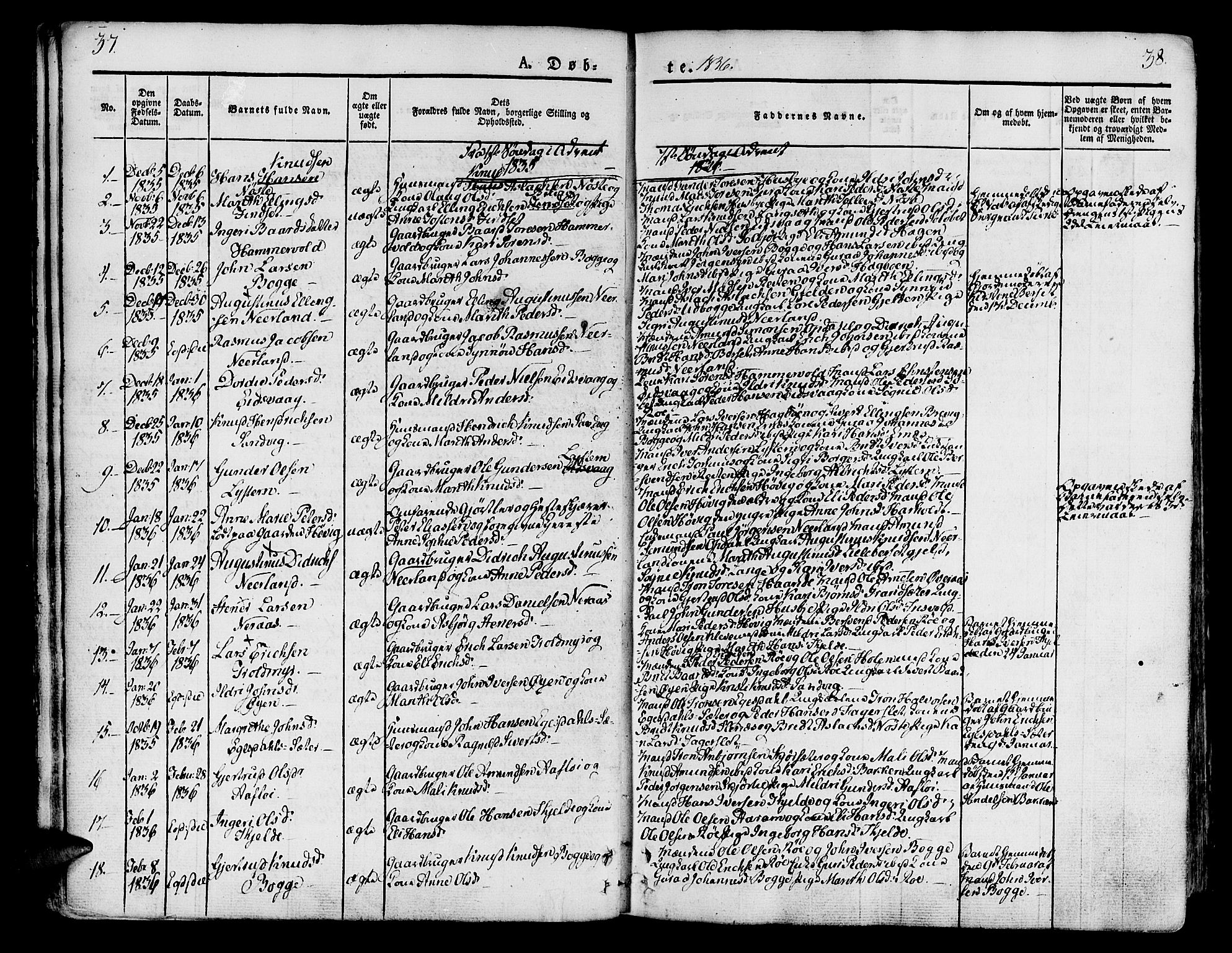 Ministerialprotokoller, klokkerbøker og fødselsregistre - Møre og Romsdal, SAT/A-1454/551/L0624: Parish register (official) no. 551A04, 1831-1845, p. 37-38