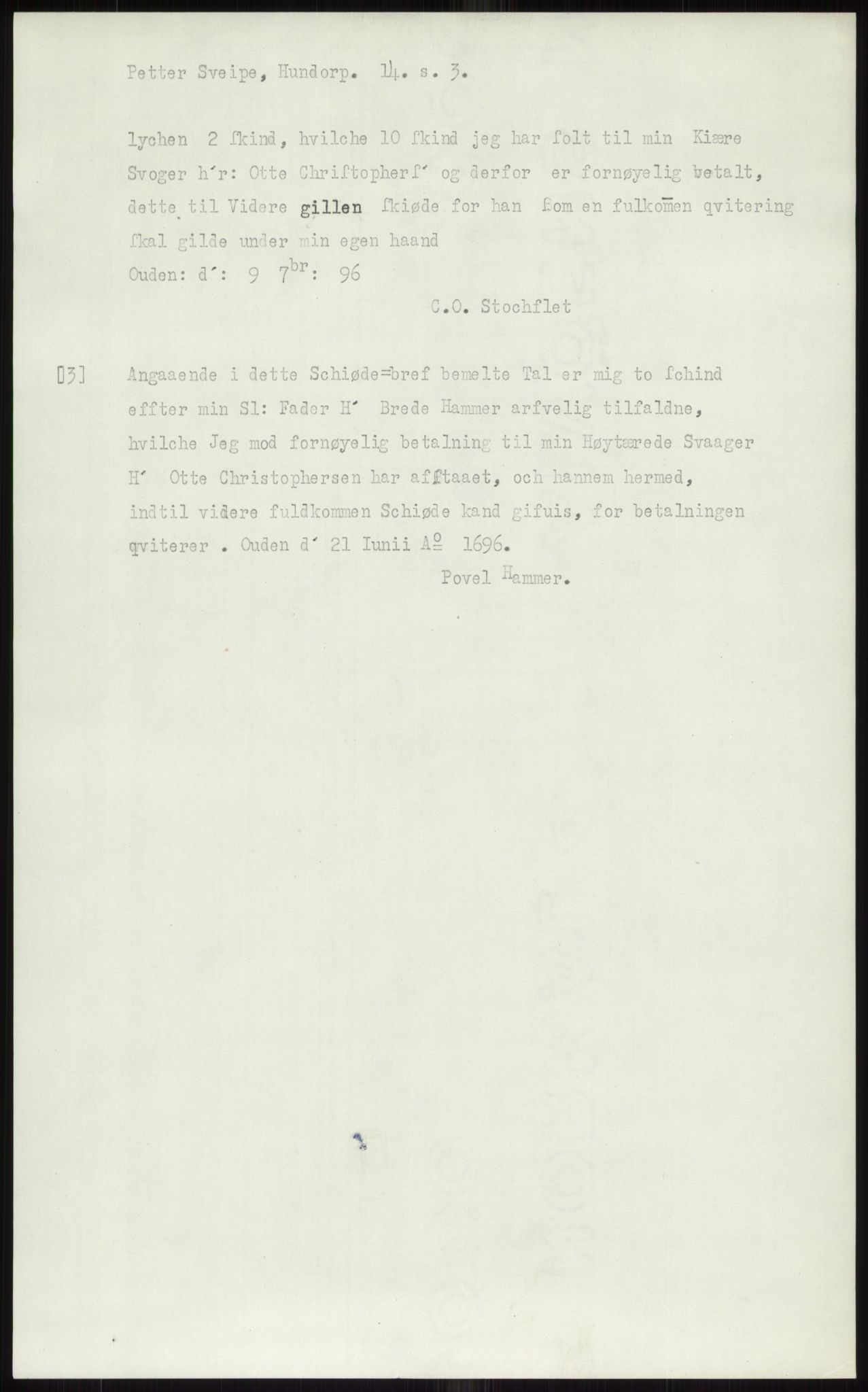 Samlinger til kildeutgivelse, Diplomavskriftsamlingen, AV/RA-EA-4053/H/Ha, p. 146