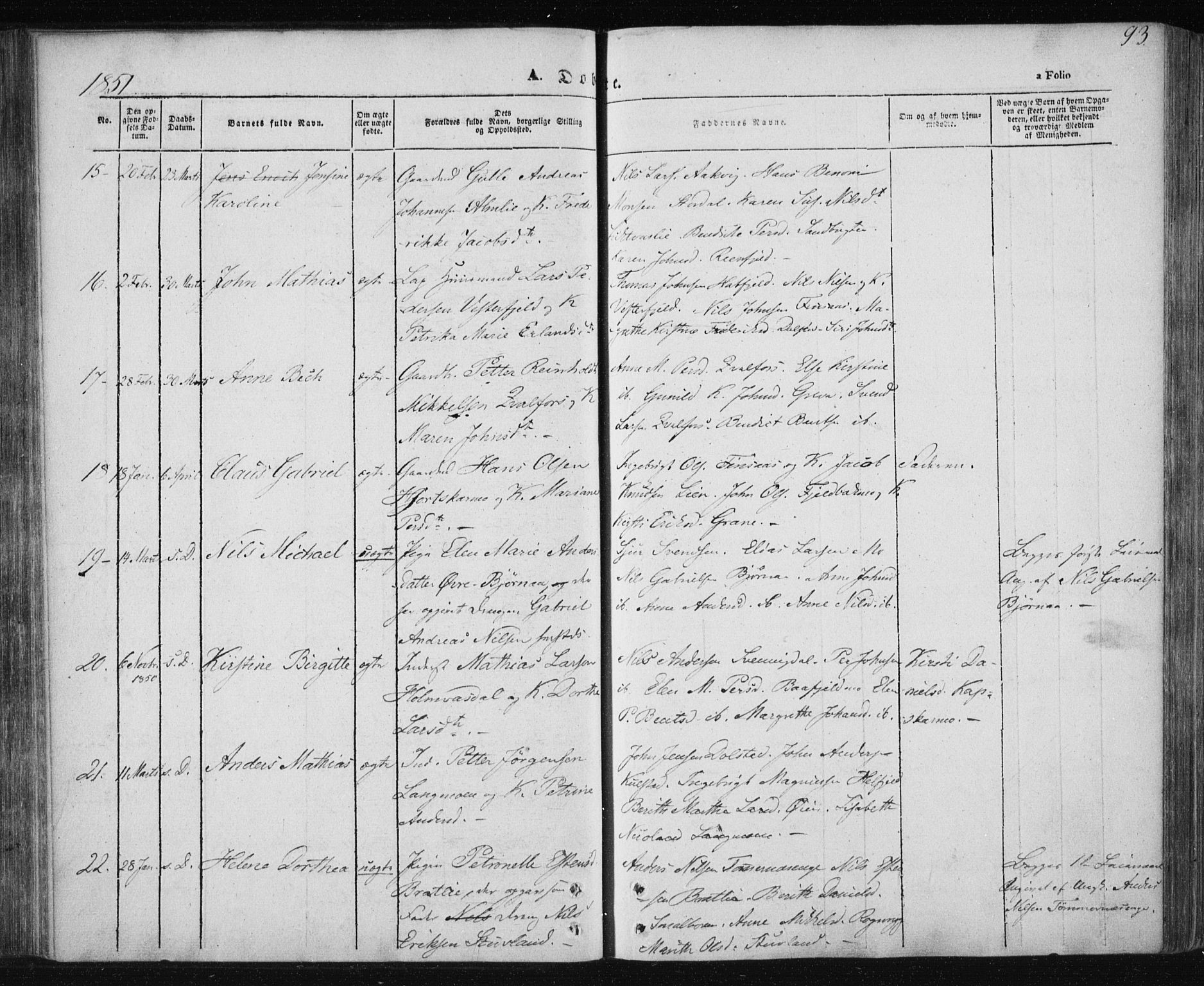 Ministerialprotokoller, klokkerbøker og fødselsregistre - Nordland, AV/SAT-A-1459/820/L0291: Parish register (official) no. 820A12, 1846-1854, p. 93