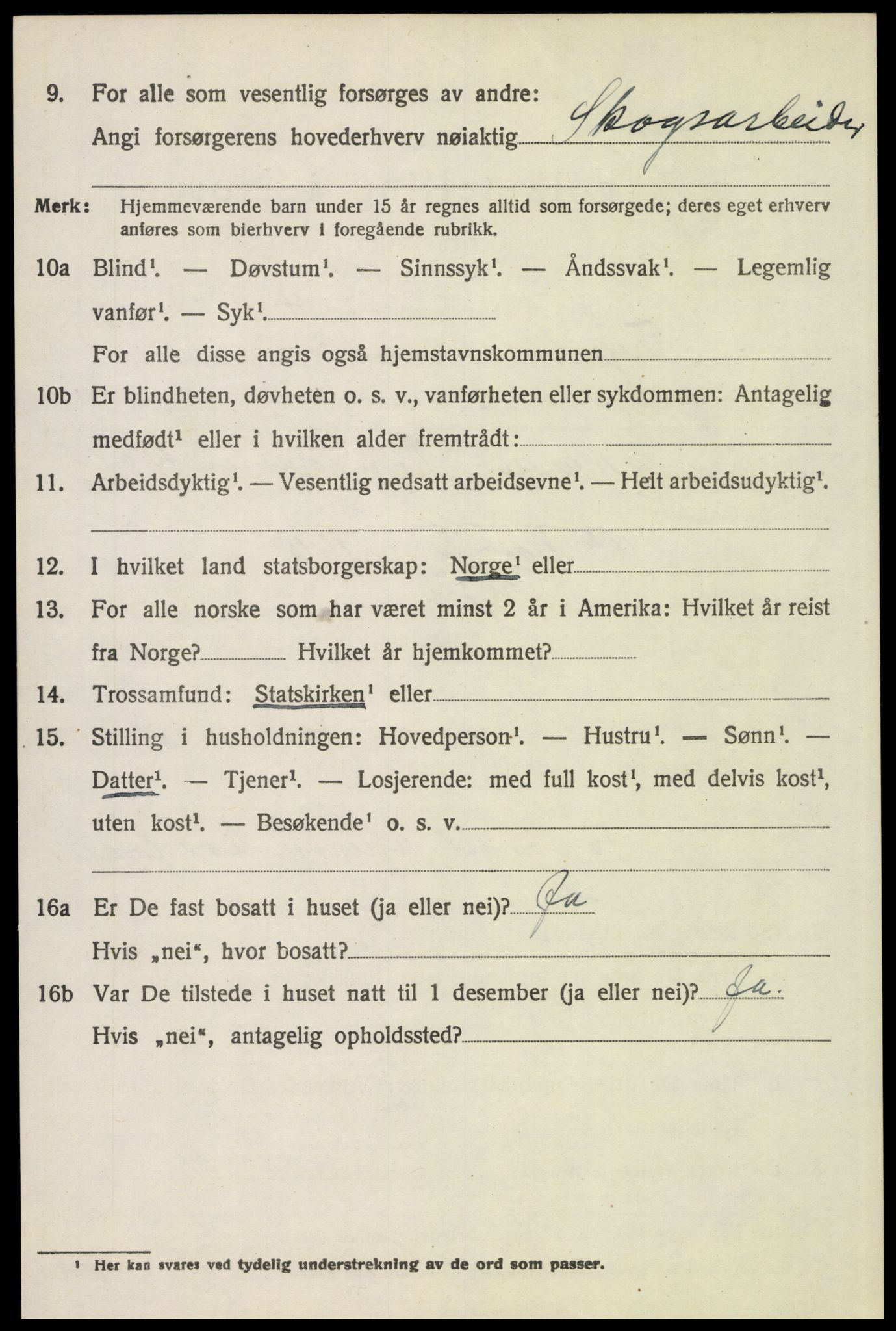 SAH, 1920 census for Trysil, 1920, p. 7652