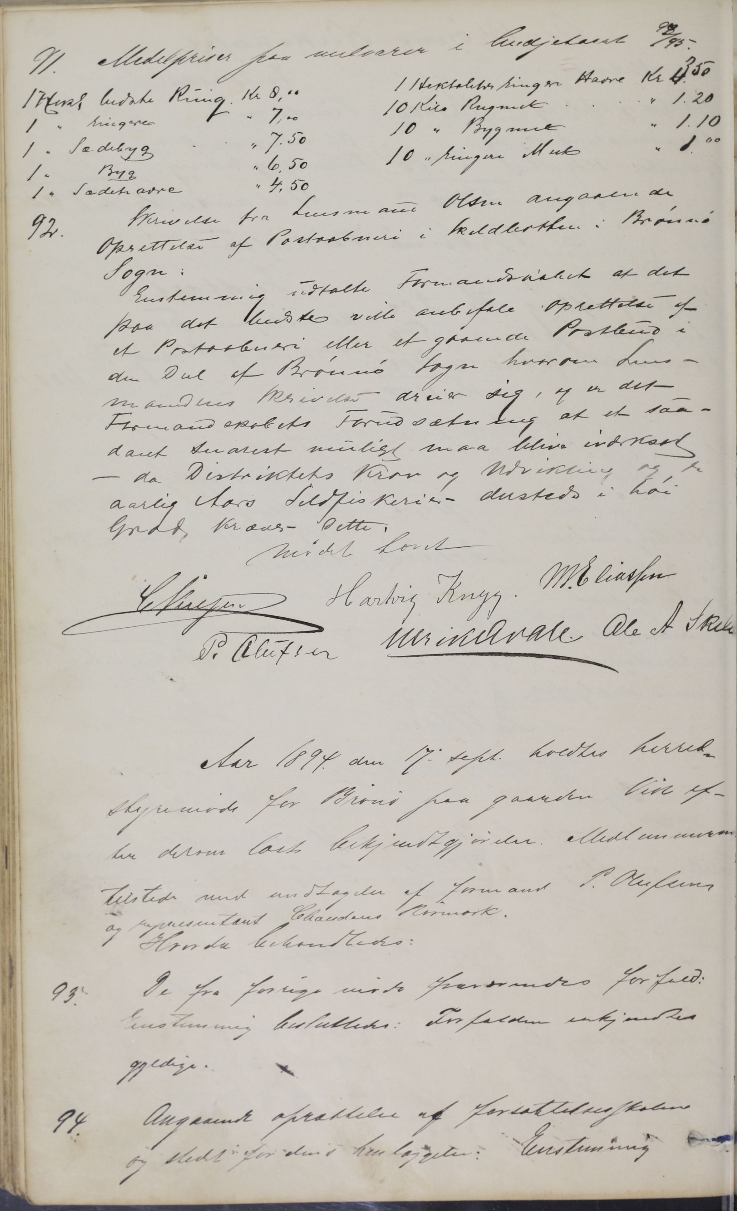 Brønnøy kommune. Formannskapet, AIN/K-18130.150/A/Aa/L0002: Møtebok, 1890-1899