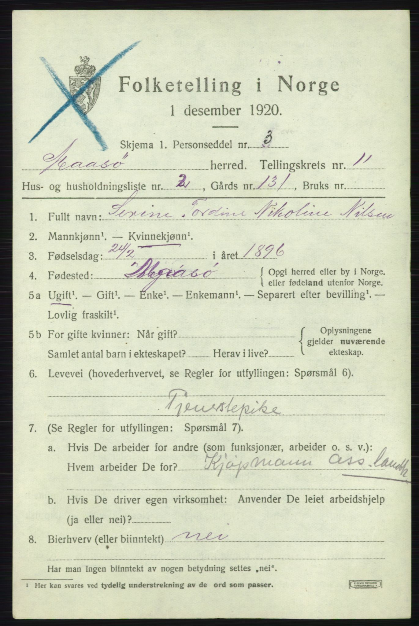 SATØ, 1920 census for Måsøy, 1920, p. 5060