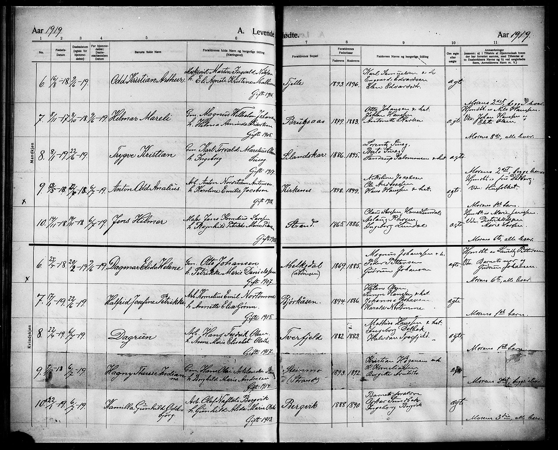 Ministerialprotokoller, klokkerbøker og fødselsregistre - Nordland, AV/SAT-A-1459/863/L0916: Parish register (copy) no. 863C06, 1907-1921