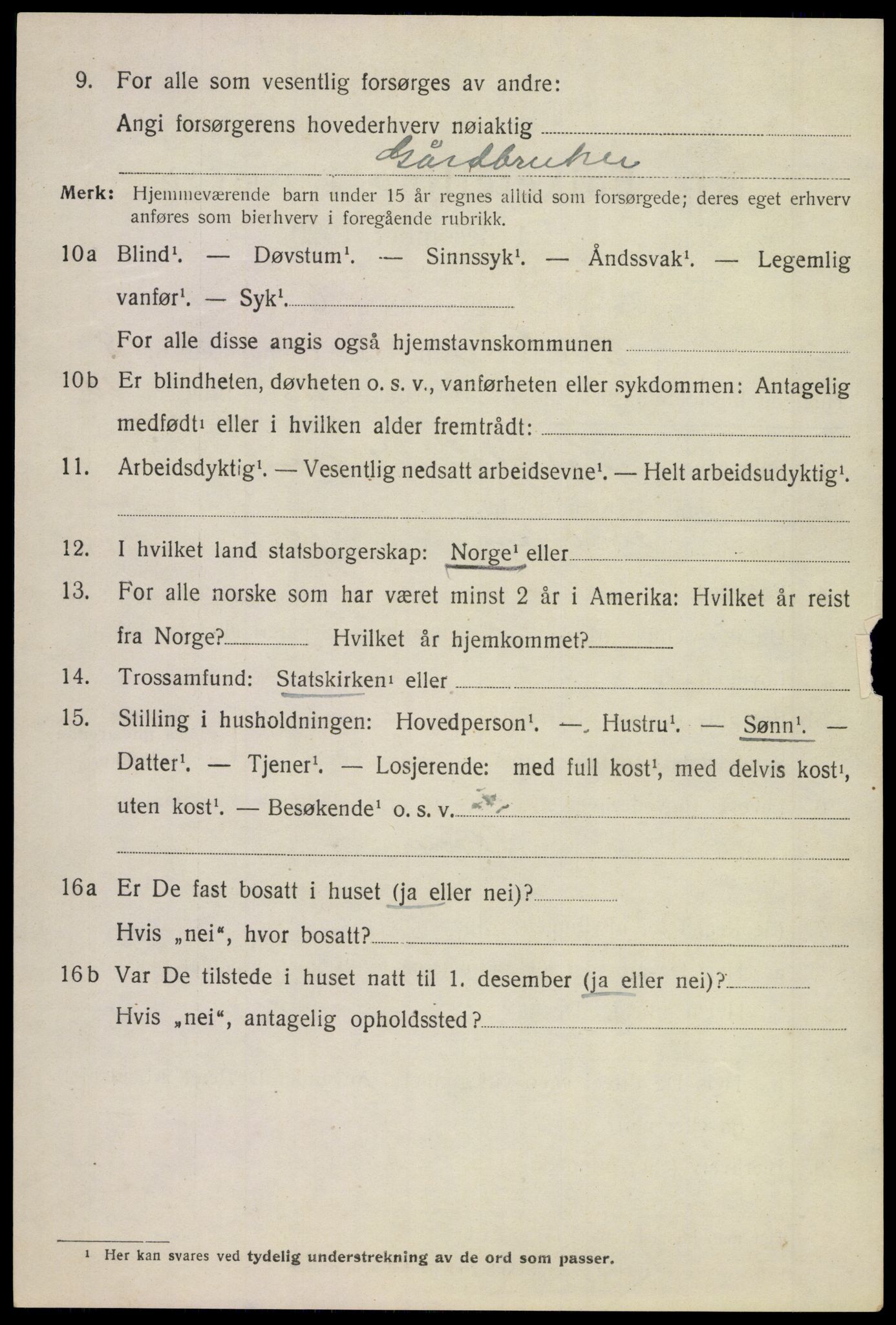 SAKO, 1920 census for Stokke, 1920, p. 9303