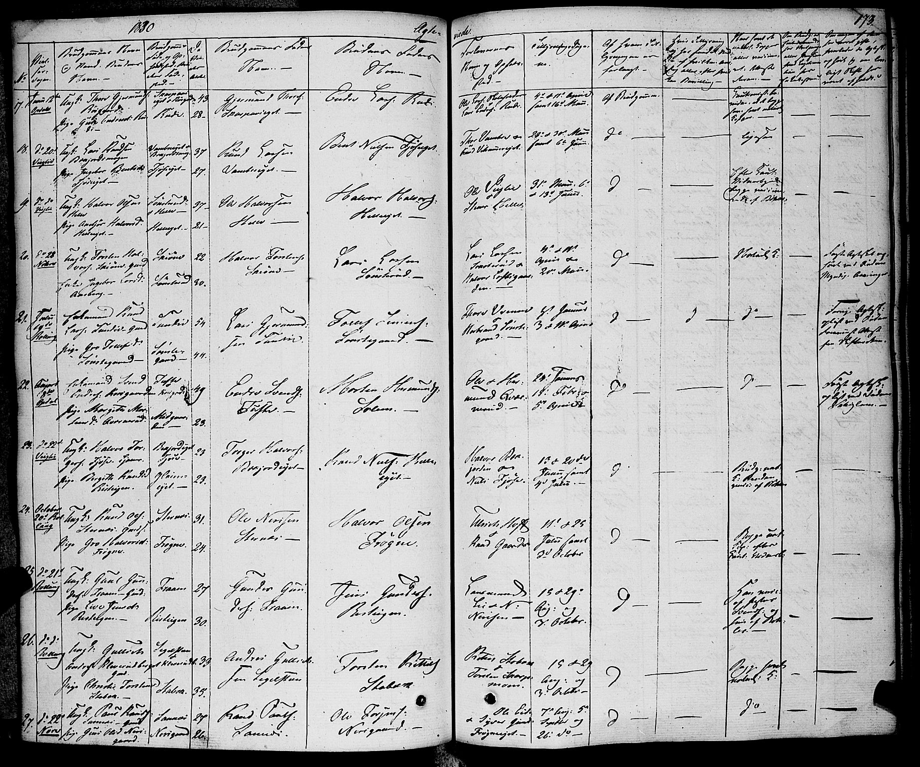 Rollag kirkebøker, AV/SAKO-A-240/F/Fa/L0007: Parish register (official) no. I 7, 1828-1847, p. 173