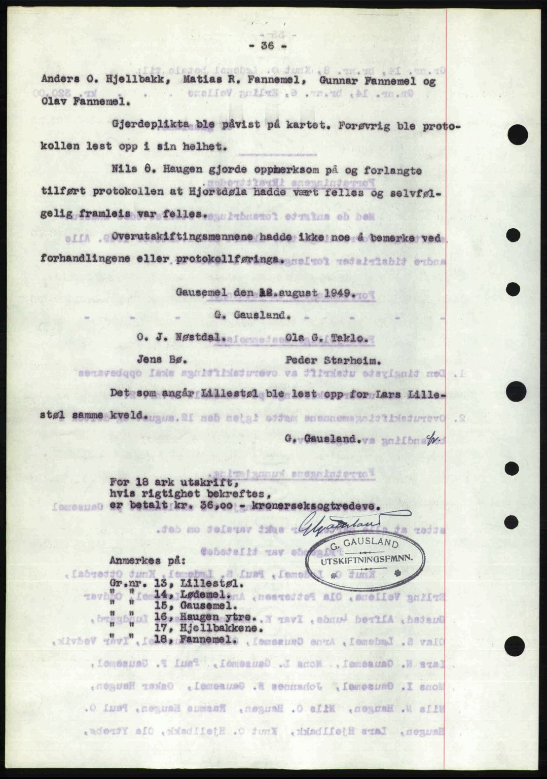Nordfjord sorenskriveri, SAB/A-2801/02/02b/02bj/L0016a: Mortgage book no. A16 I, 1949-1950, Diary no: : 1568/1949