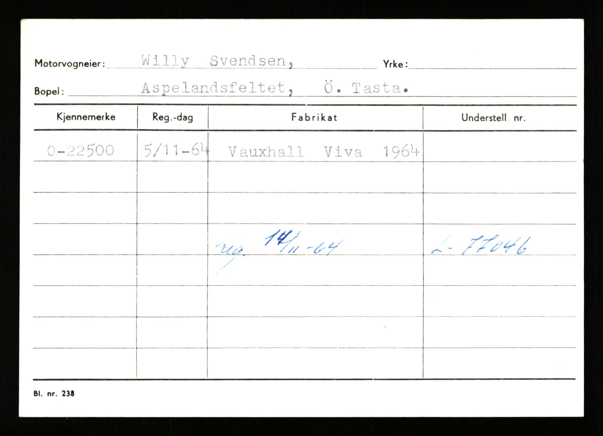 Stavanger trafikkstasjon, AV/SAST-A-101942/0/G/L0004: Registreringsnummer: 15497 - 22957, 1930-1971, p. 3011