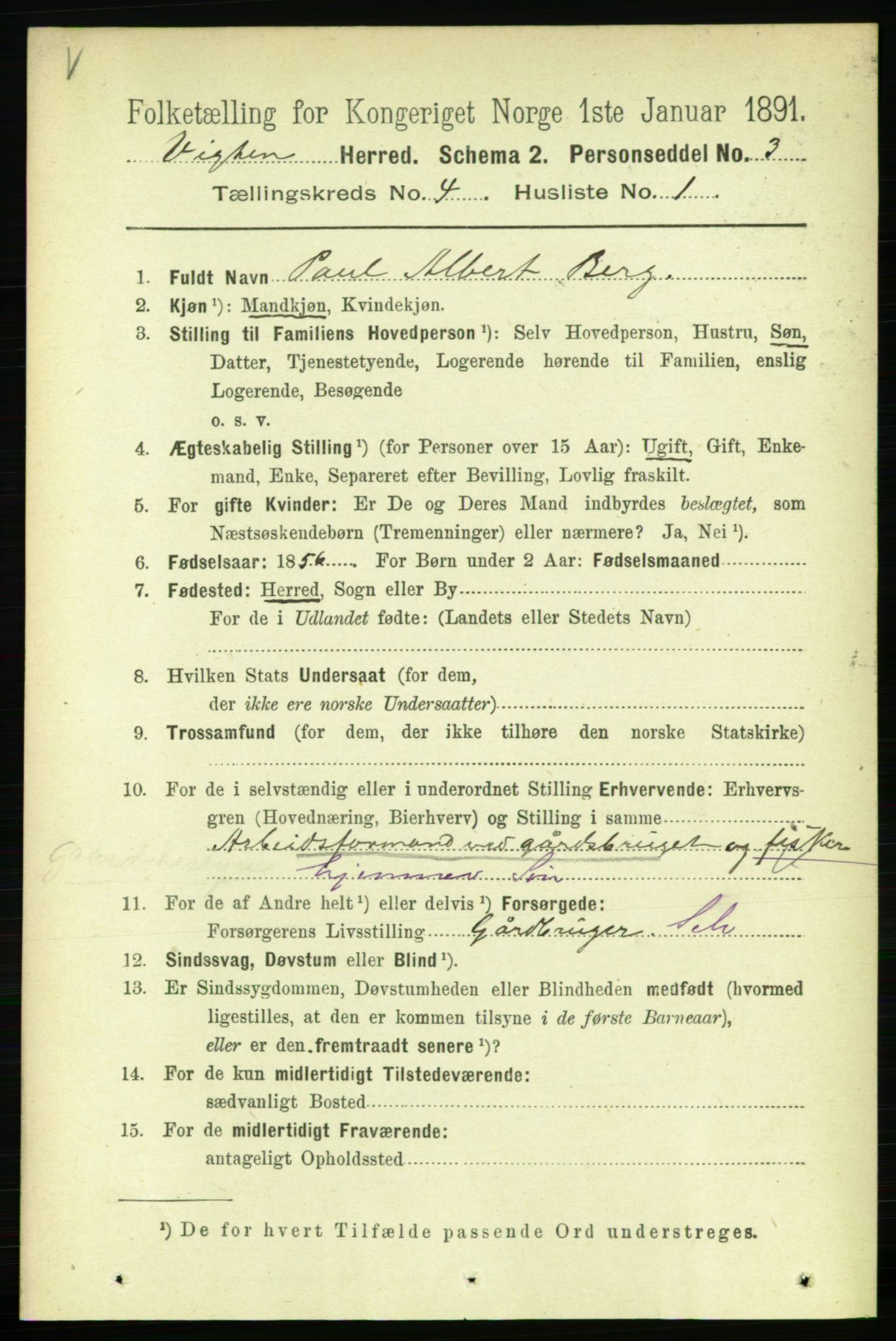 RA, 1891 census for 1750 Vikna, 1891, p. 2308