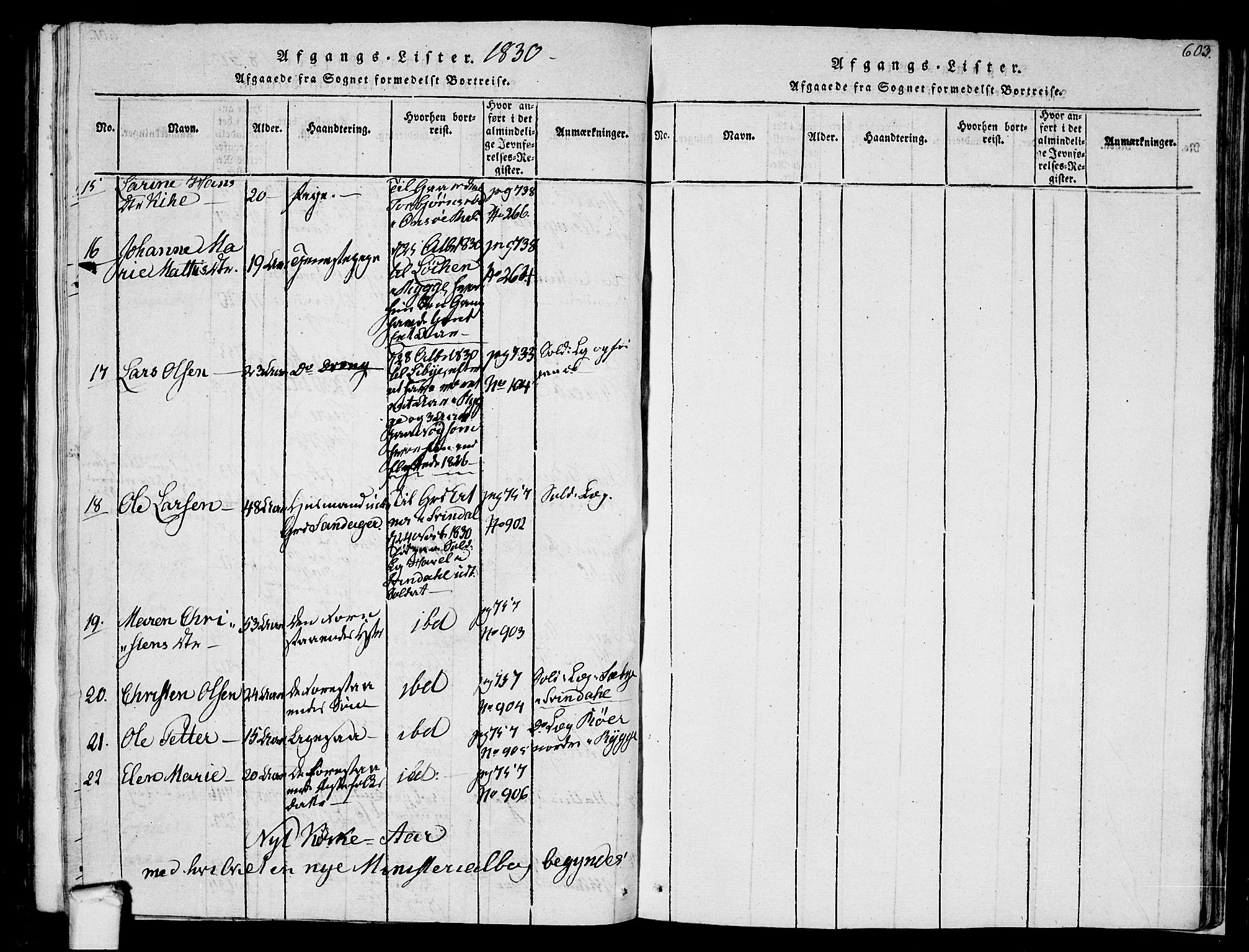 Råde prestekontor kirkebøker, AV/SAO-A-2009/F/Fa/L0004: Parish register (official) no. 4, 1814-1830, p. 602-603