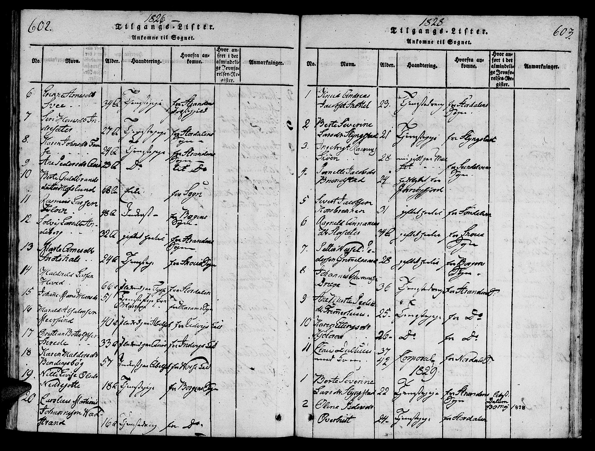 Ministerialprotokoller, klokkerbøker og fødselsregistre - Møre og Romsdal, SAT/A-1454/522/L0310: Parish register (official) no. 522A05, 1816-1832, p. 602-603