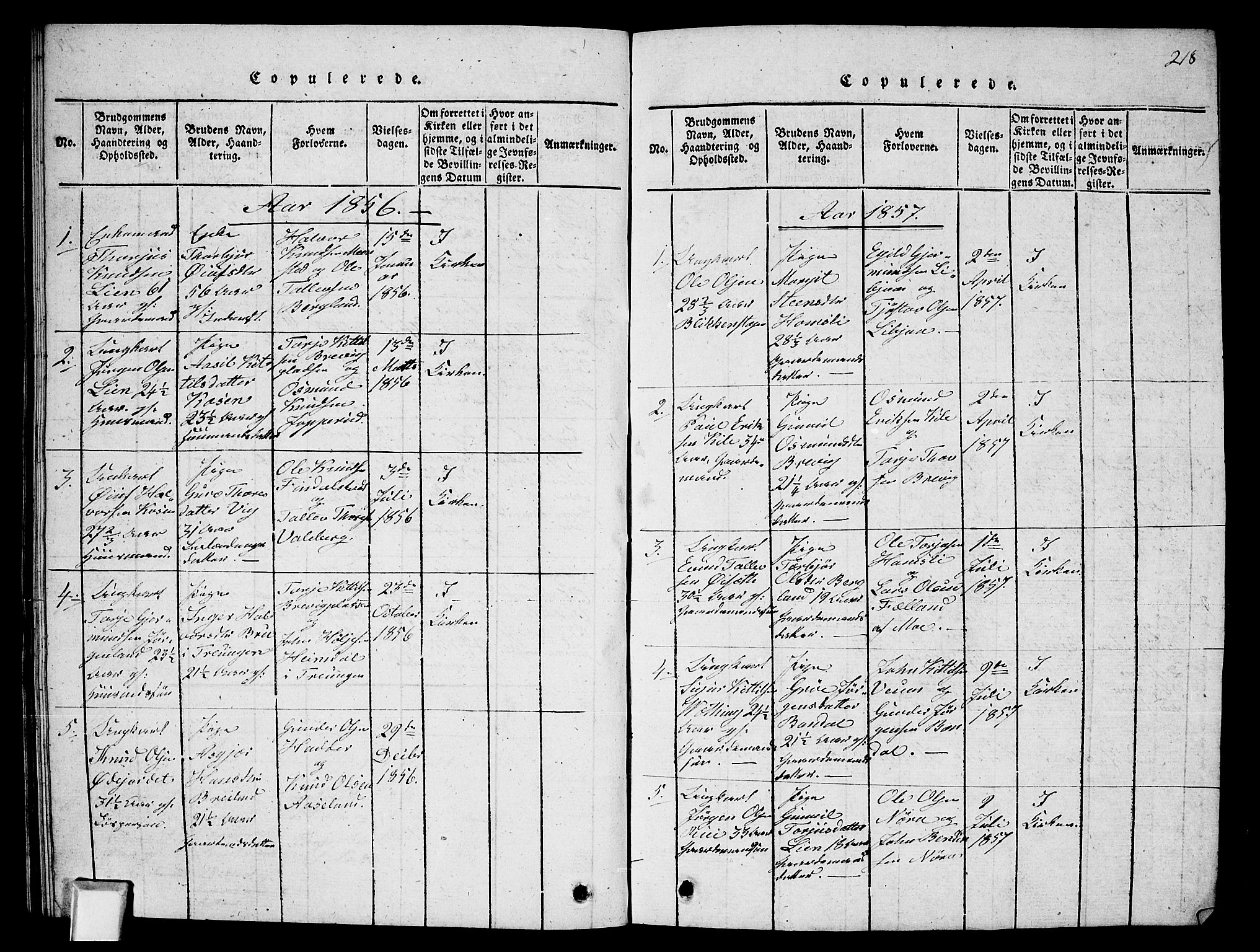 Fyresdal kirkebøker, SAKO/A-263/G/Ga/L0002: Parish register (copy) no. I 2, 1815-1857, p. 218