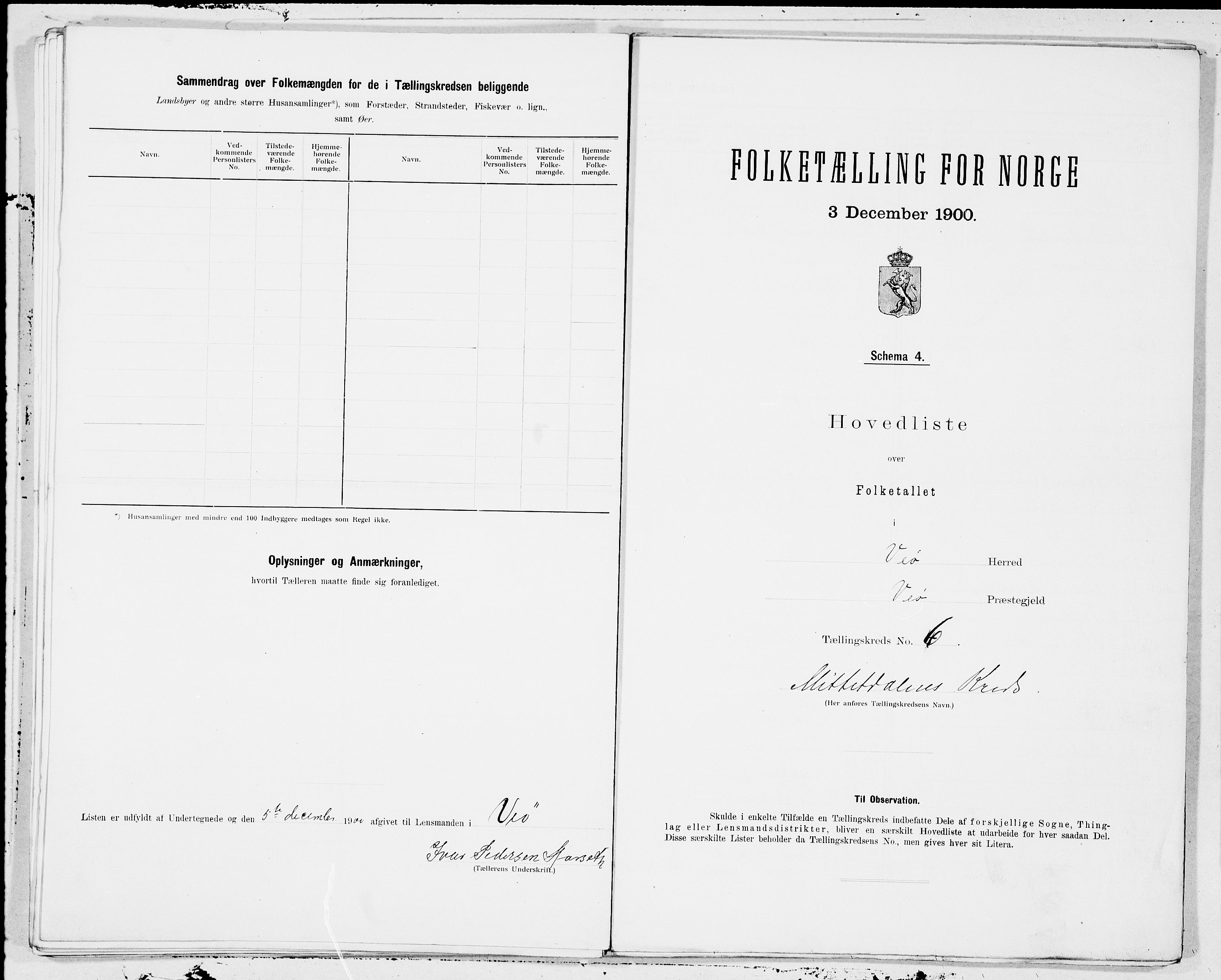 SAT, 1900 census for Veøy, 1900, p. 12