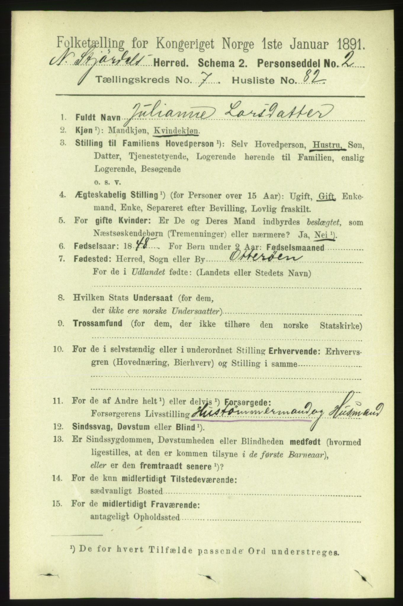 RA, 1891 census for 1714 Nedre Stjørdal, 1891, p. 3465