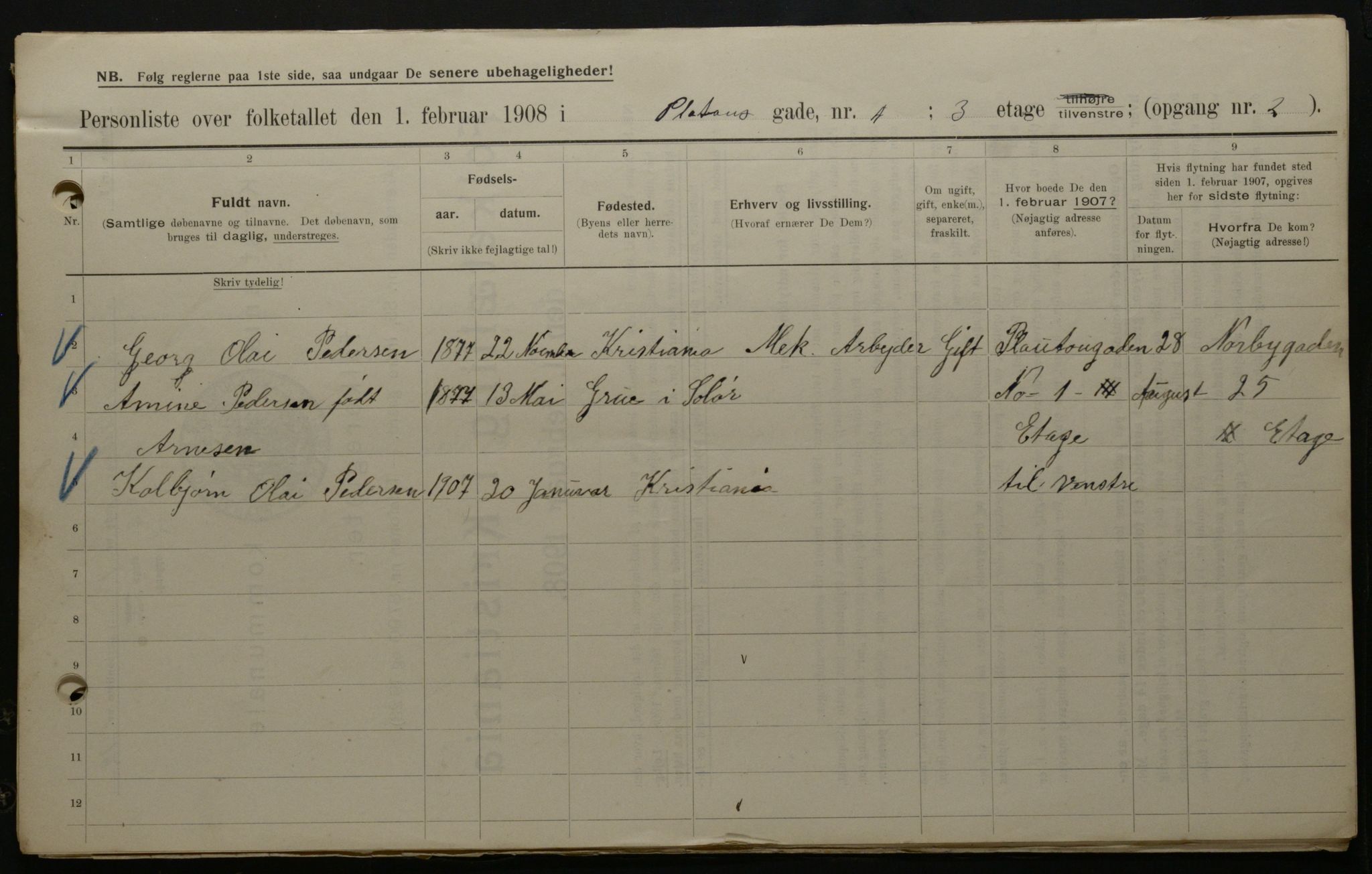 OBA, Municipal Census 1908 for Kristiania, 1908, p. 71953