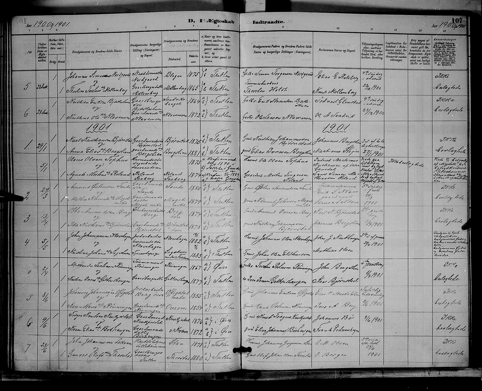 Øyer prestekontor, SAH/PREST-084/H/Ha/Hab/L0004: Parish register (copy) no. 4, 1894-1905, p. 107
