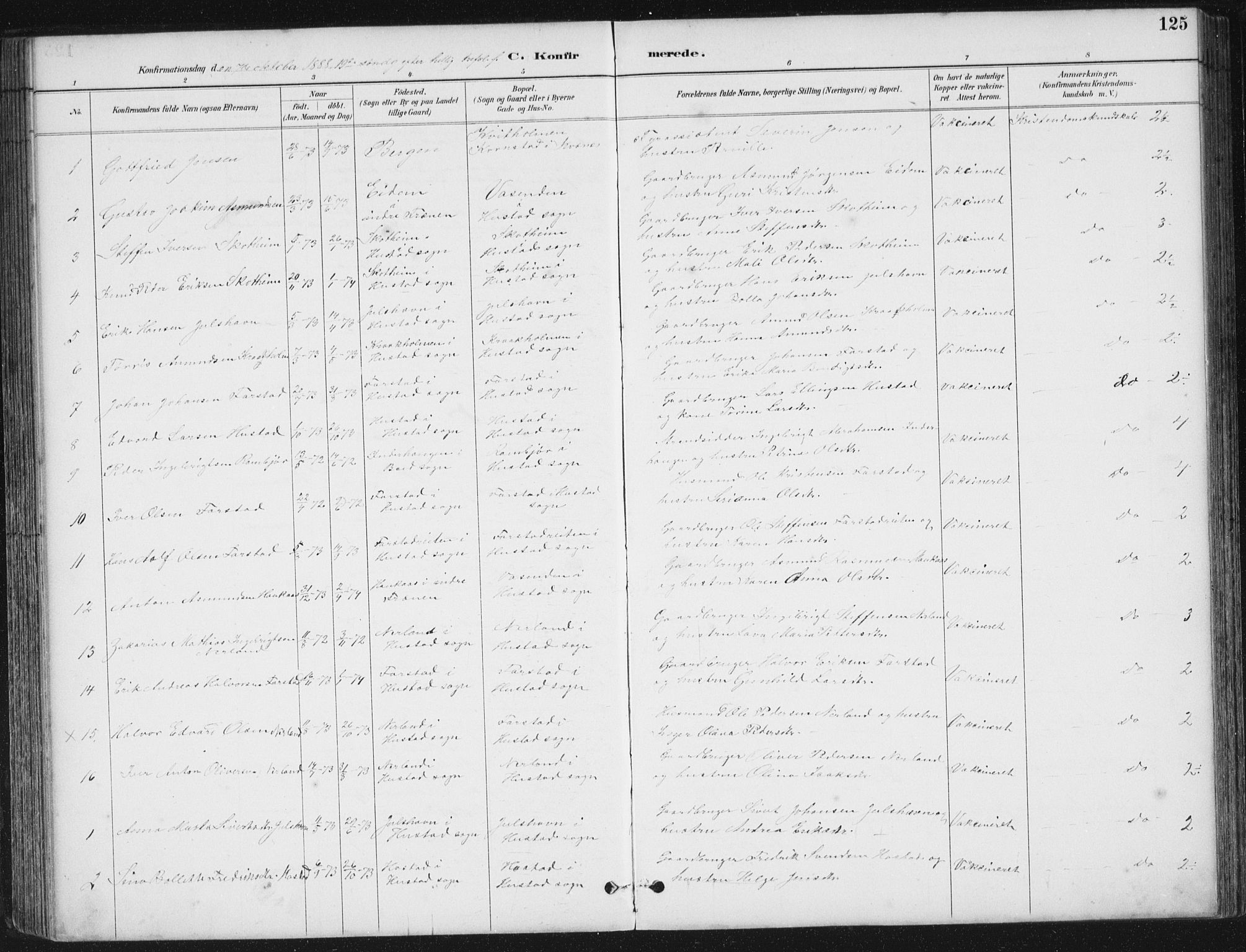 Ministerialprotokoller, klokkerbøker og fødselsregistre - Møre og Romsdal, AV/SAT-A-1454/567/L0783: Parish register (copy) no. 567C03, 1887-1903, p. 125