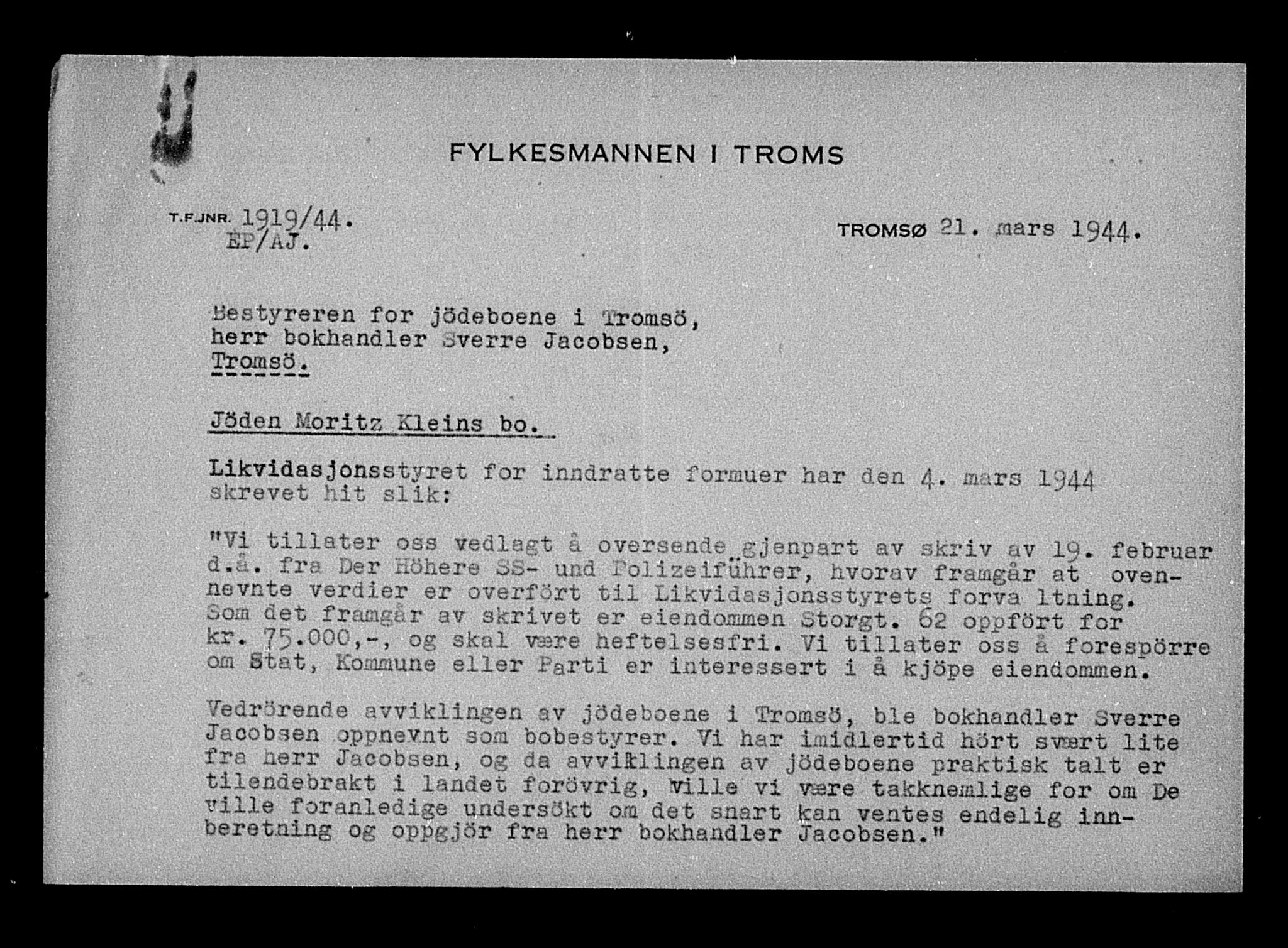 Justisdepartementet, Tilbakeføringskontoret for inndratte formuer, AV/RA-S-1564/H/Hc/Hcb/L0914: --, 1945-1947, p. 47