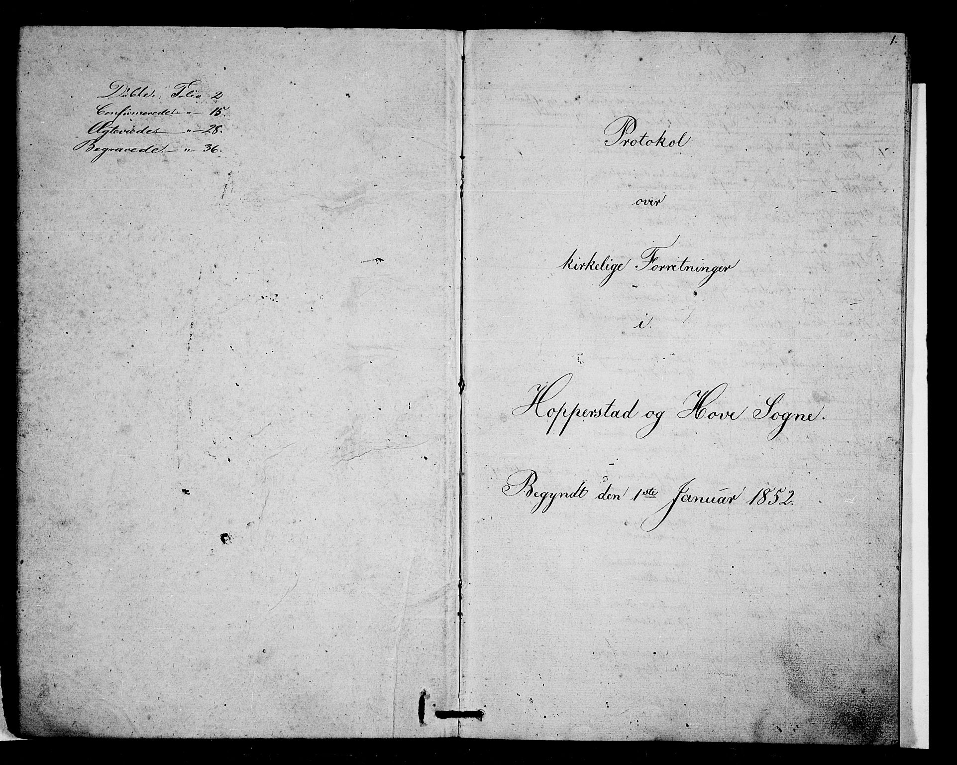 Vik sokneprestembete, AV/SAB-A-81501/H/Hab/Haba/L0001: Parish register (copy) no. A 1, 1852-1856, p. 1