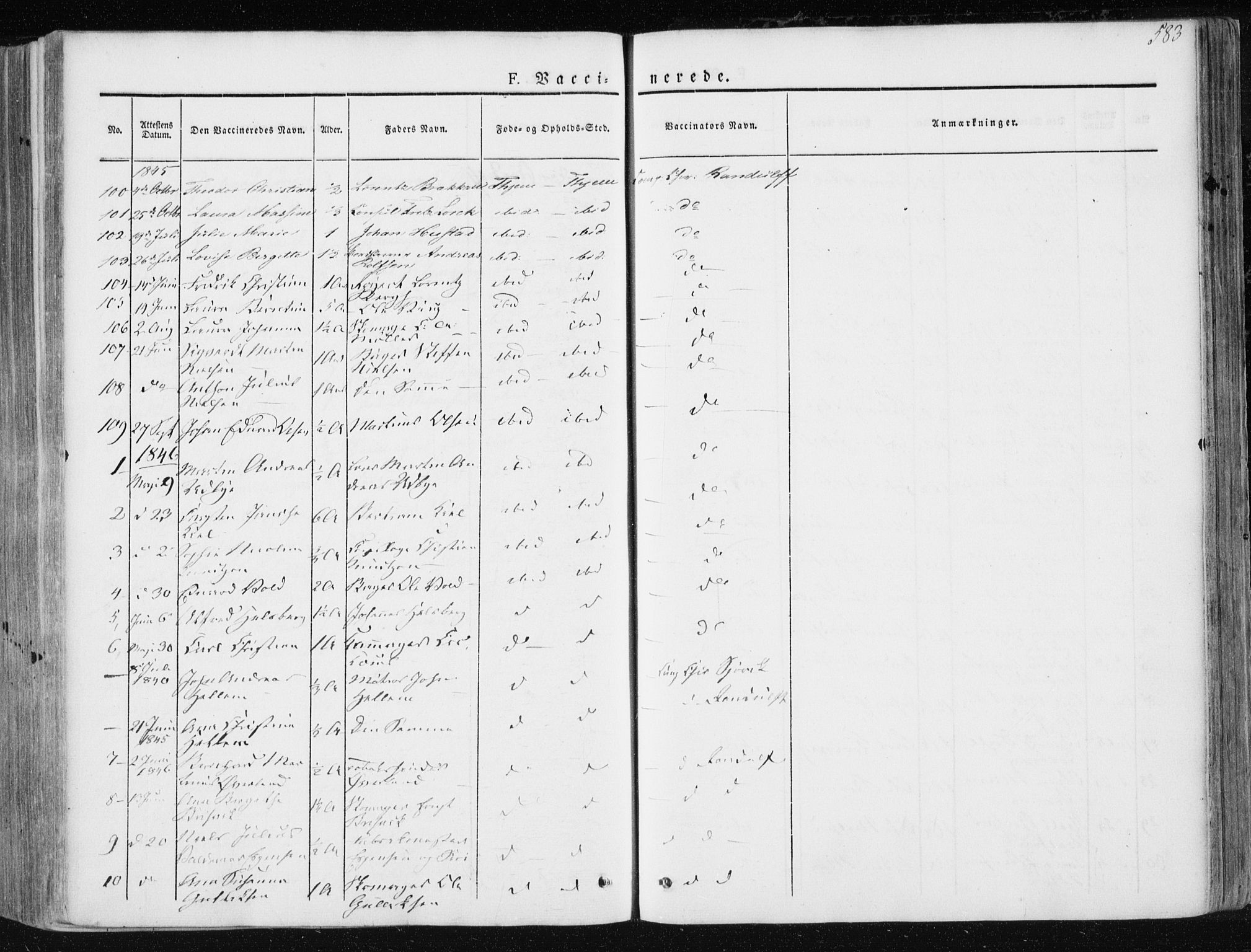 Ministerialprotokoller, klokkerbøker og fødselsregistre - Sør-Trøndelag, SAT/A-1456/601/L0049: Parish register (official) no. 601A17, 1839-1847, p. 583