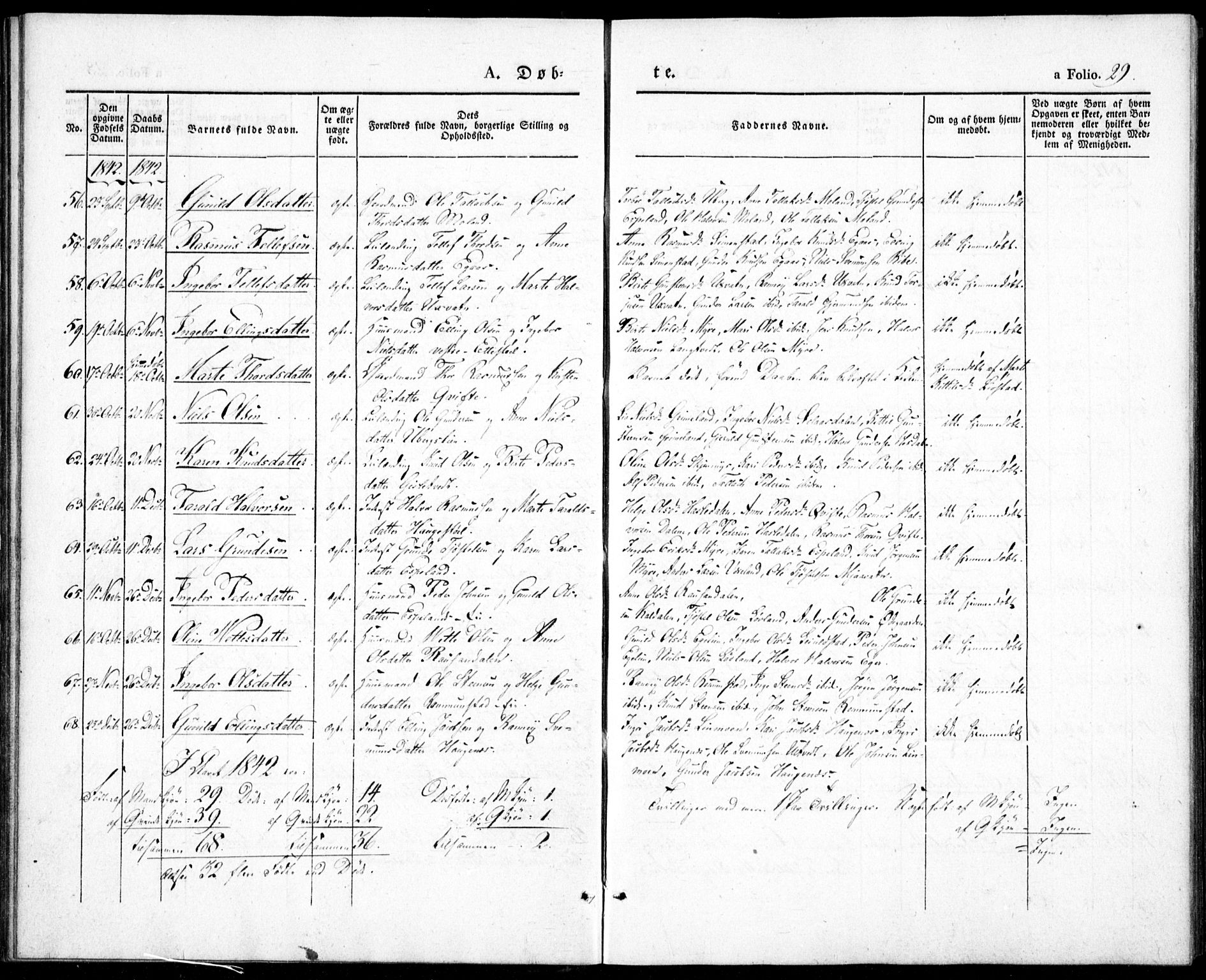 Gjerstad sokneprestkontor, AV/SAK-1111-0014/F/Fa/Fab/L0002: Parish register (official) no. A 2, 1835-1852, p. 29