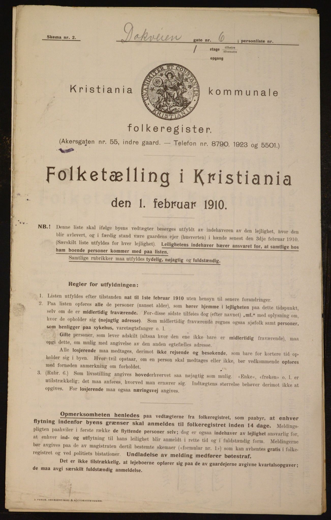 OBA, Municipal Census 1910 for Kristiania, 1910, p. 15182