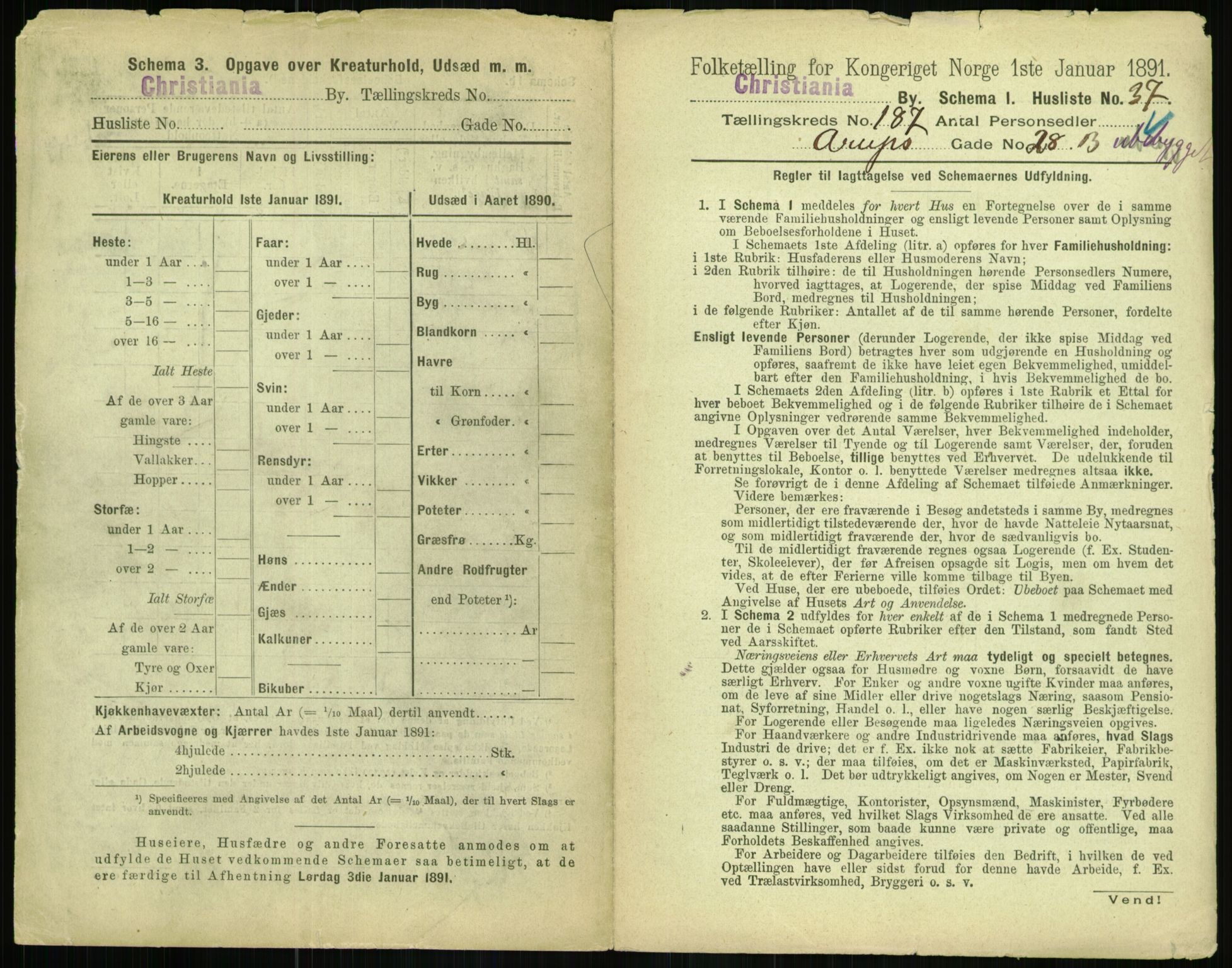 RA, 1891 census for 0301 Kristiania, 1891, p. 111980