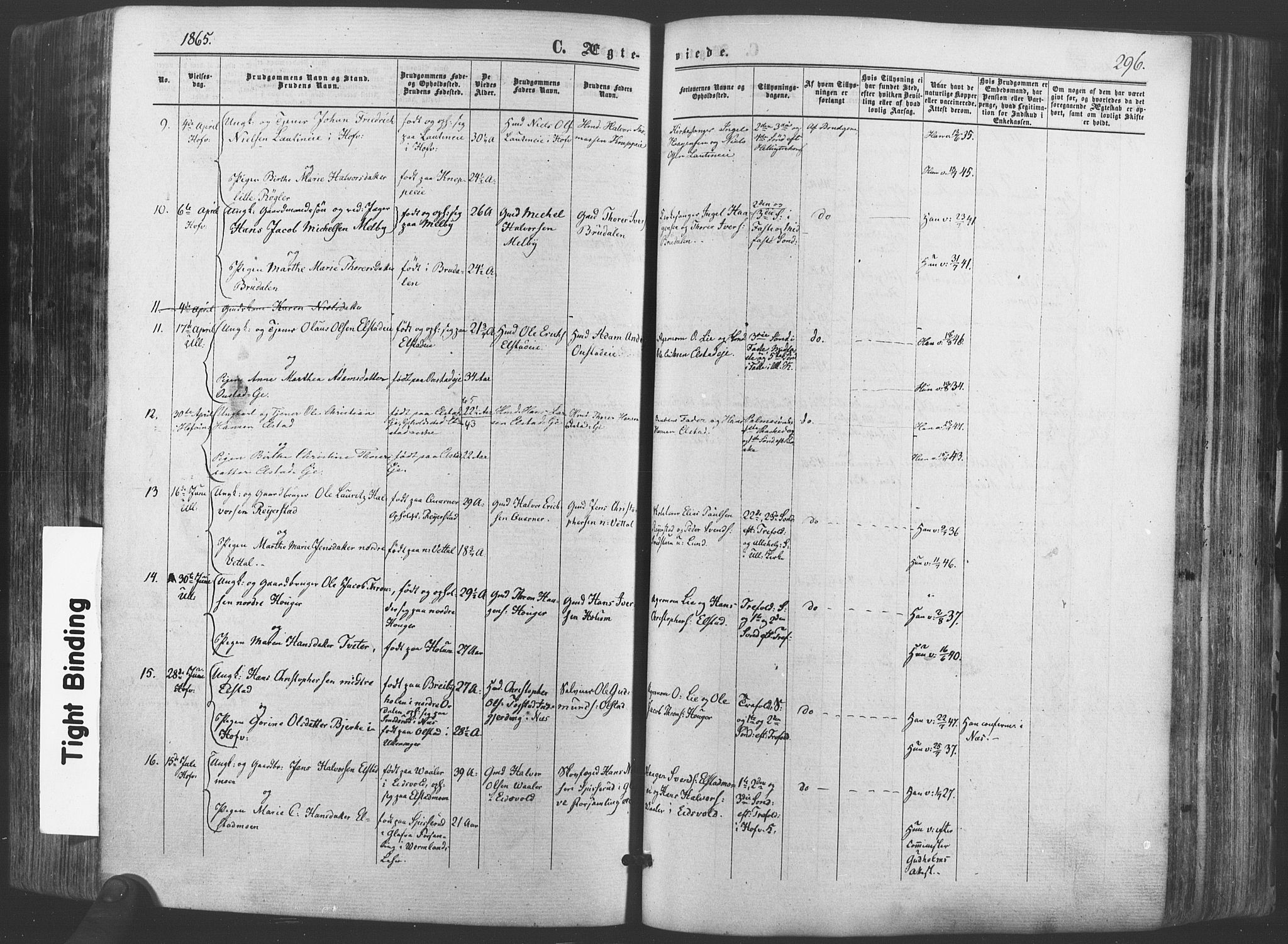 Ullensaker prestekontor Kirkebøker, SAO/A-10236a/F/Fa/L0016: Parish register (official) no. I 16, 1863-1875, p. 296