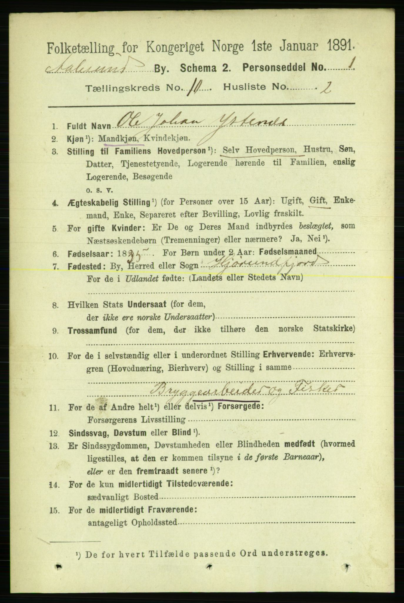 RA, 1891 census for 1501 Ålesund, 1891, p. 6623