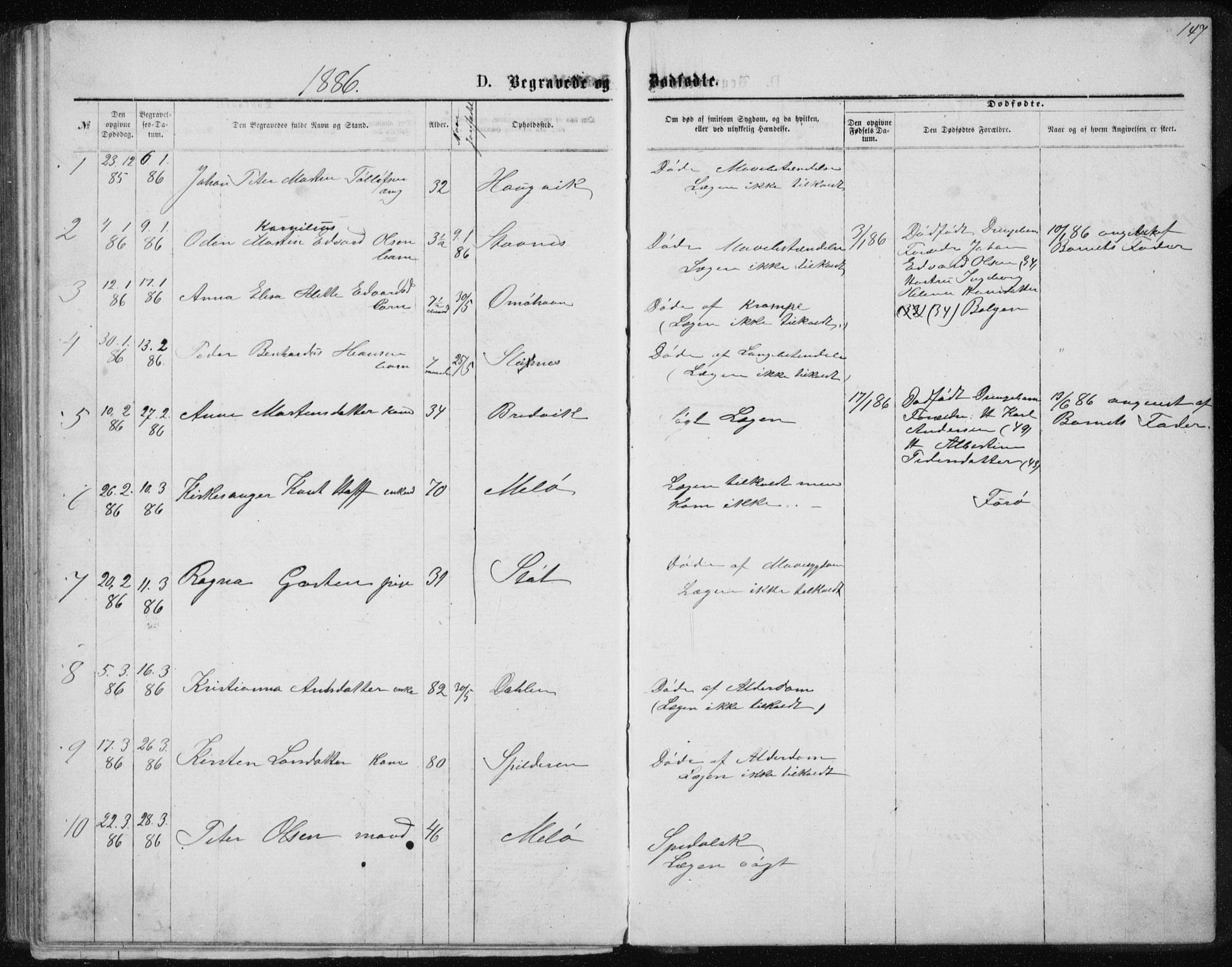 Ministerialprotokoller, klokkerbøker og fødselsregistre - Nordland, SAT/A-1459/843/L0635: Parish register (copy) no. 843C04, 1872-1887, p. 147