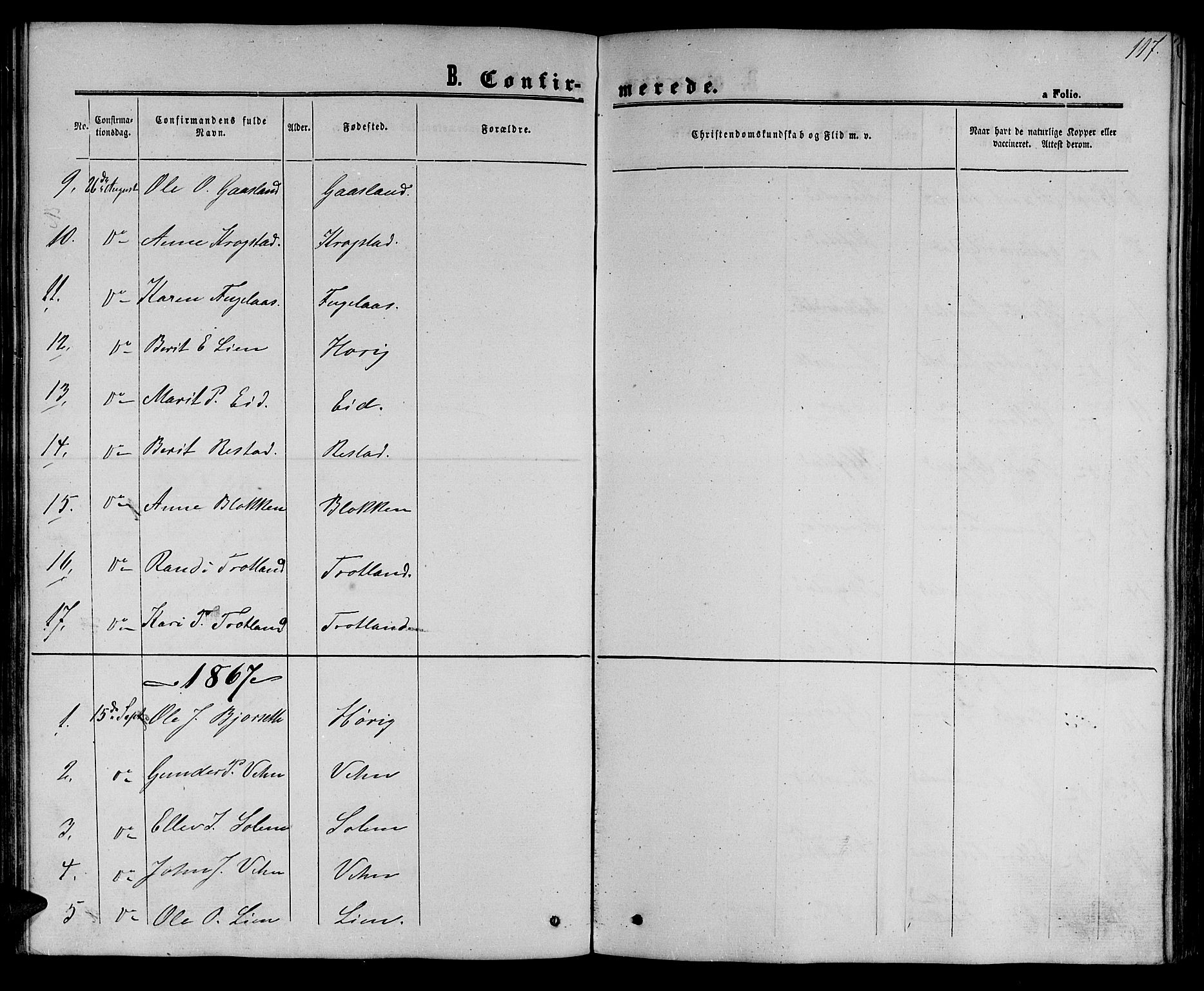 Ministerialprotokoller, klokkerbøker og fødselsregistre - Sør-Trøndelag, SAT/A-1456/694/L1131: Parish register (copy) no. 694C03, 1858-1886, p. 117