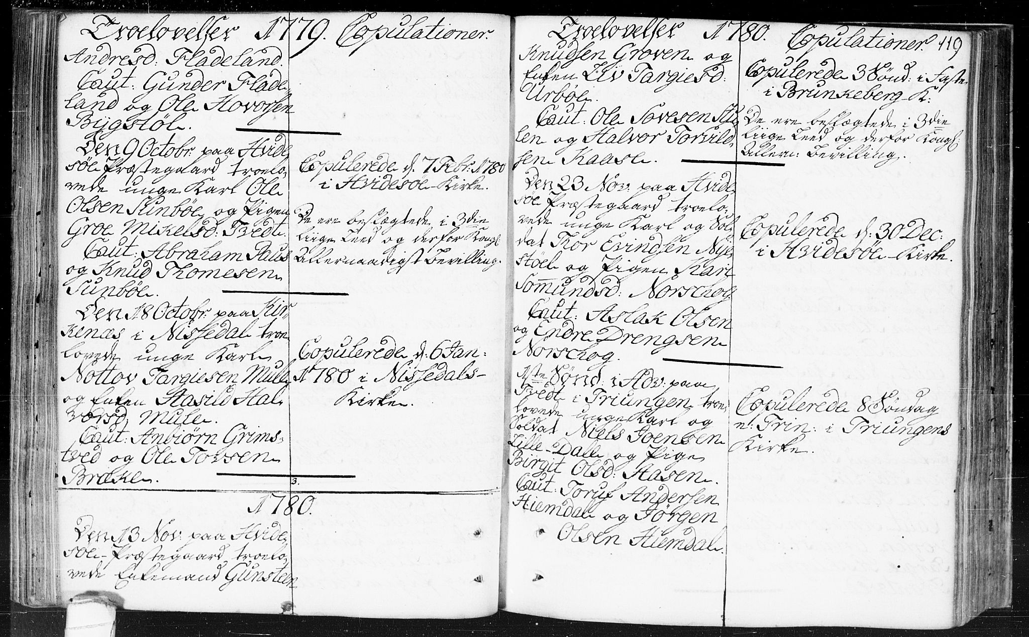 Kviteseid kirkebøker, SAKO/A-276/F/Fa/L0002: Parish register (official) no. I 2, 1773-1786, p. 119