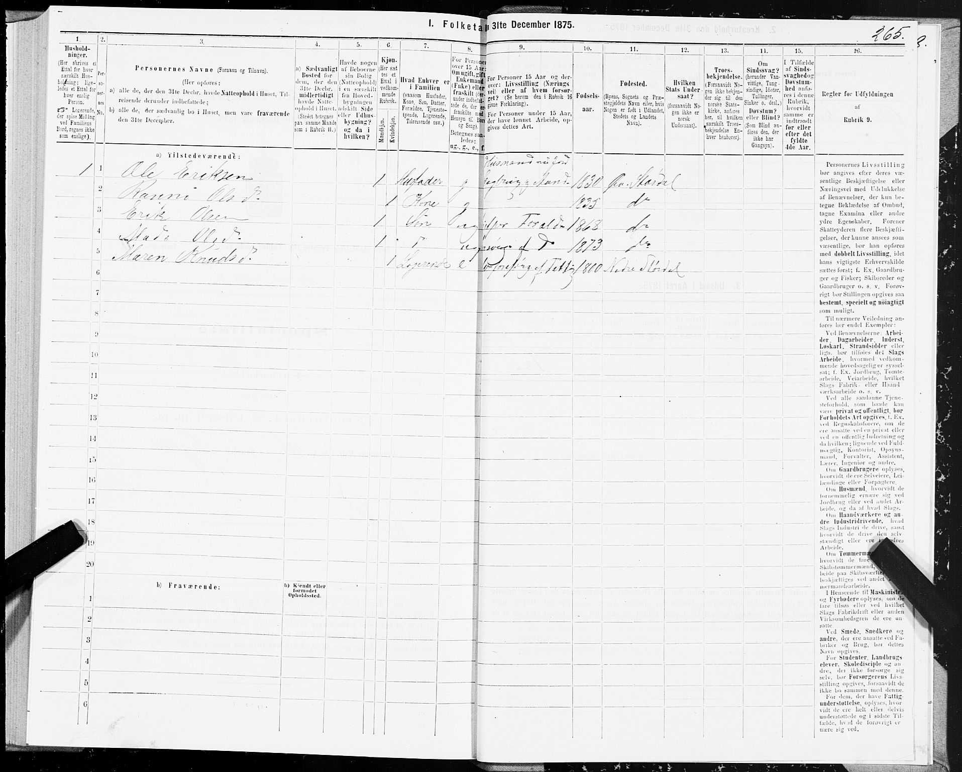 SAT, 1875 census for 1711P Øvre Stjørdal, 1875, p. 2265