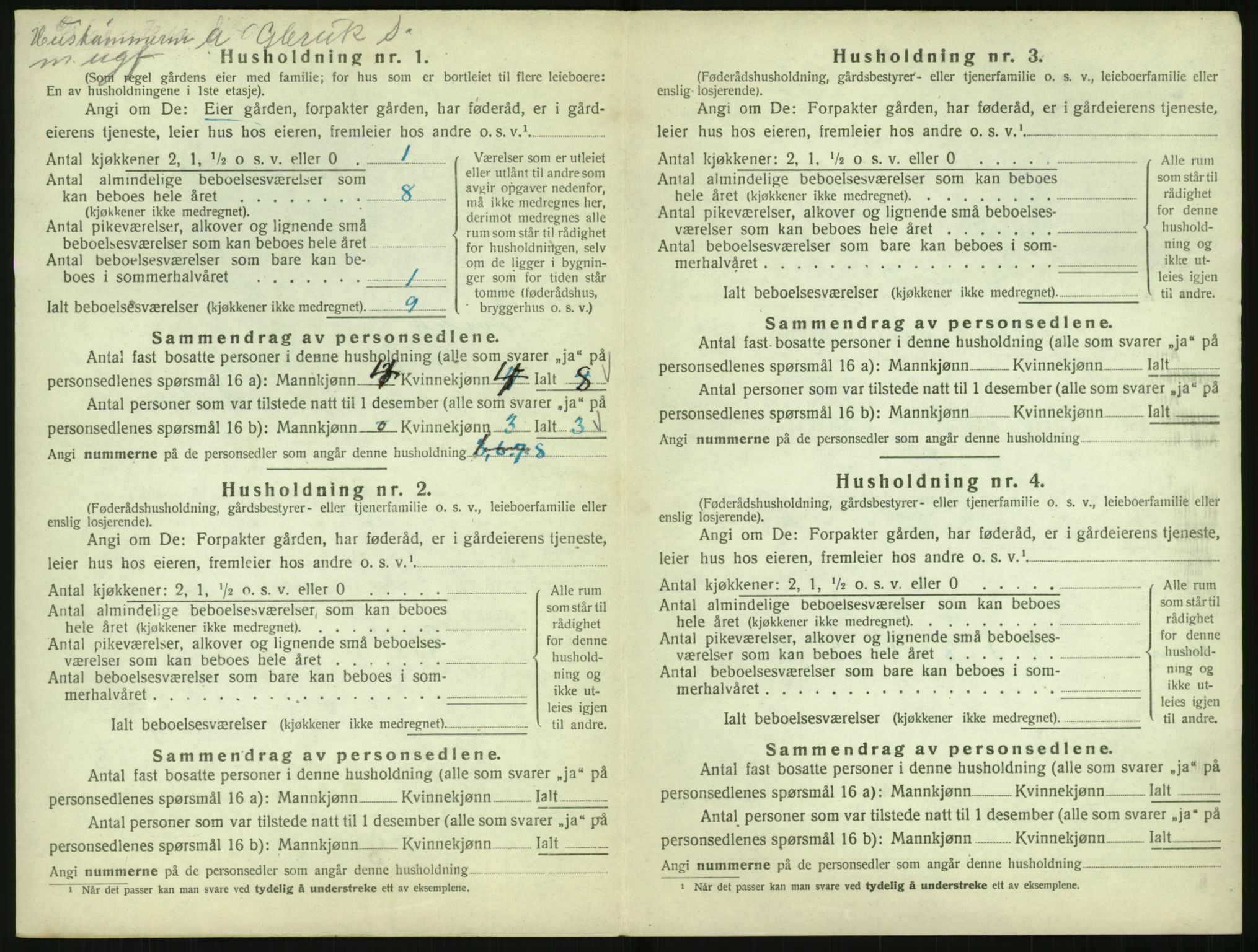 SAK, 1920 census for Høvåg, 1920, p. 167