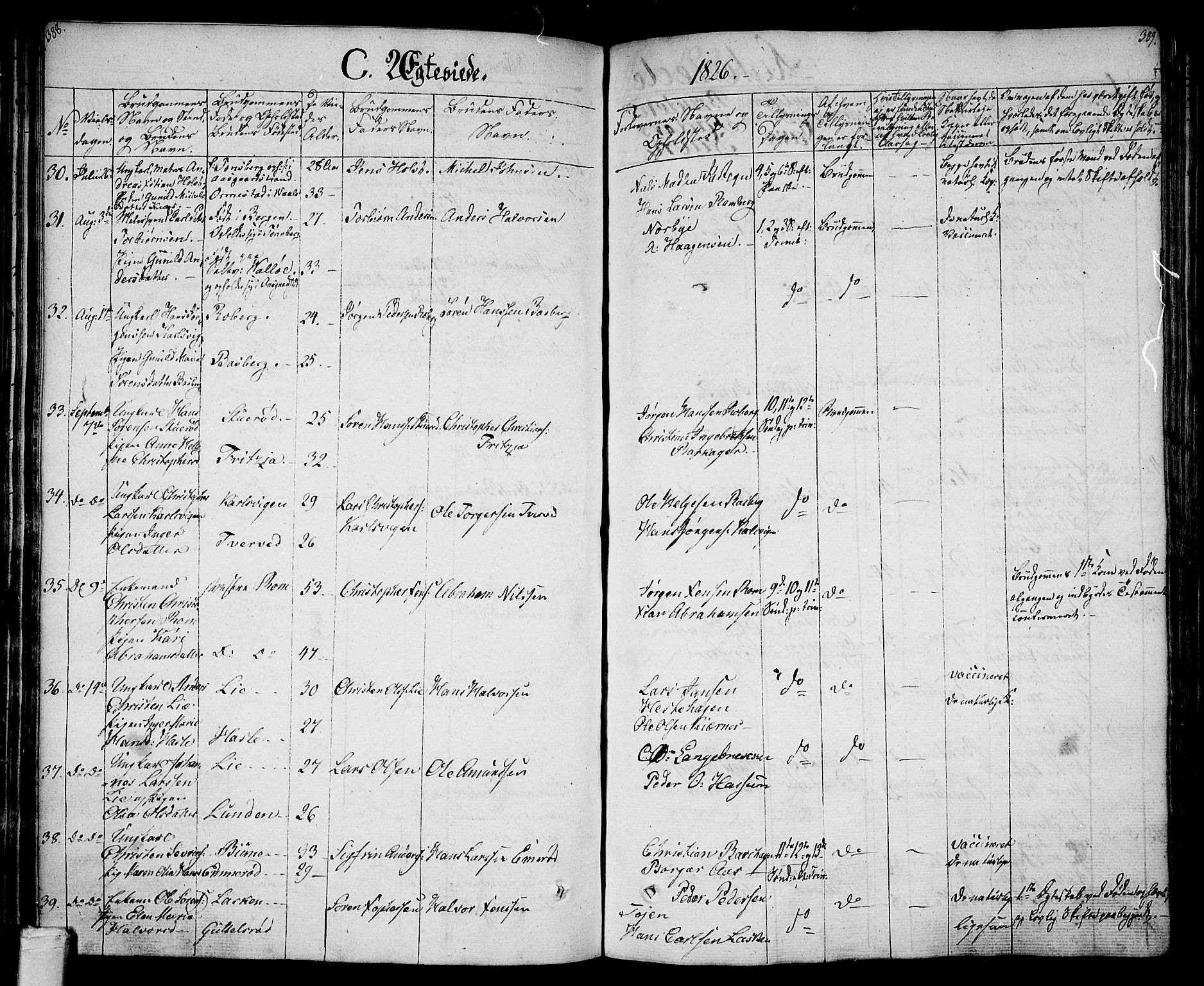 Sem kirkebøker, AV/SAKO-A-5/F/Fa/L0005: Parish register (official) no. I 5, 1825-1842, p. 388-389