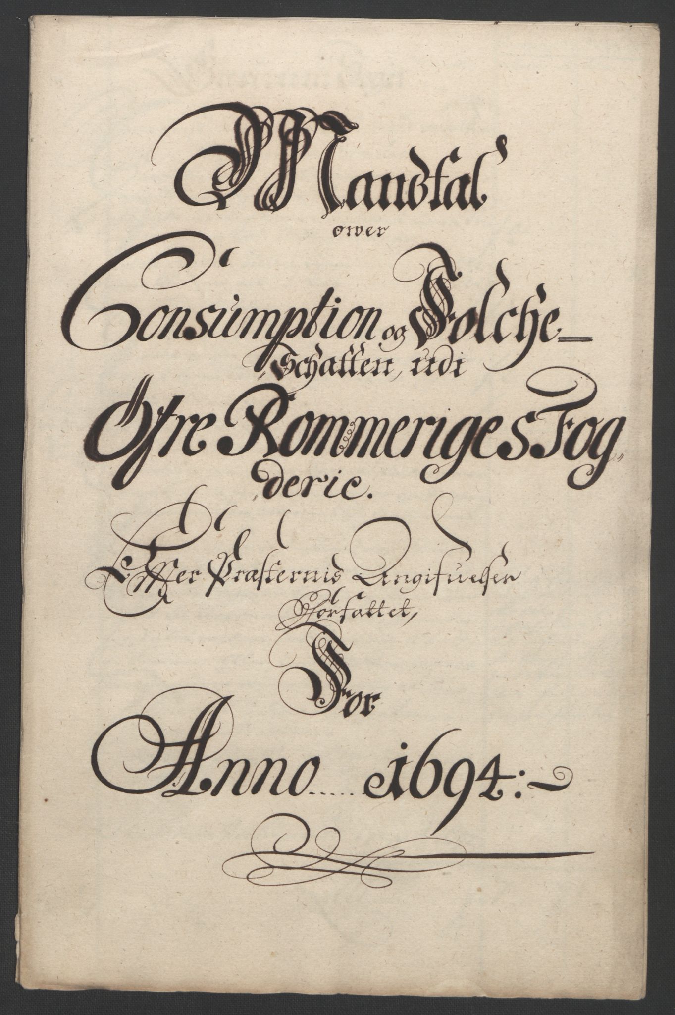 Rentekammeret inntil 1814, Reviderte regnskaper, Fogderegnskap, RA/EA-4092/R12/L0706: Fogderegnskap Øvre Romerike, 1694, p. 252
