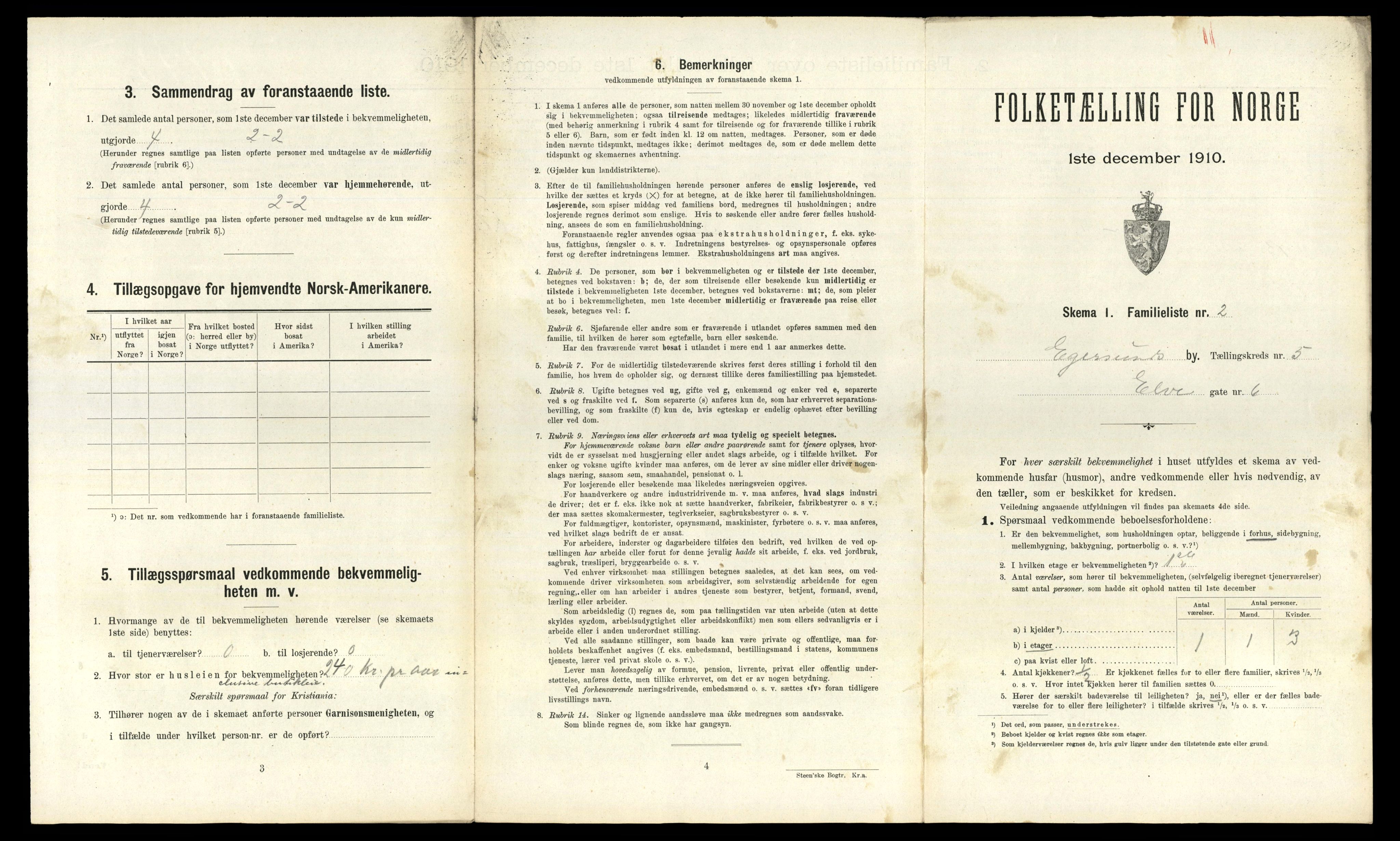 RA, 1910 census for Egersund, 1910, p. 1457