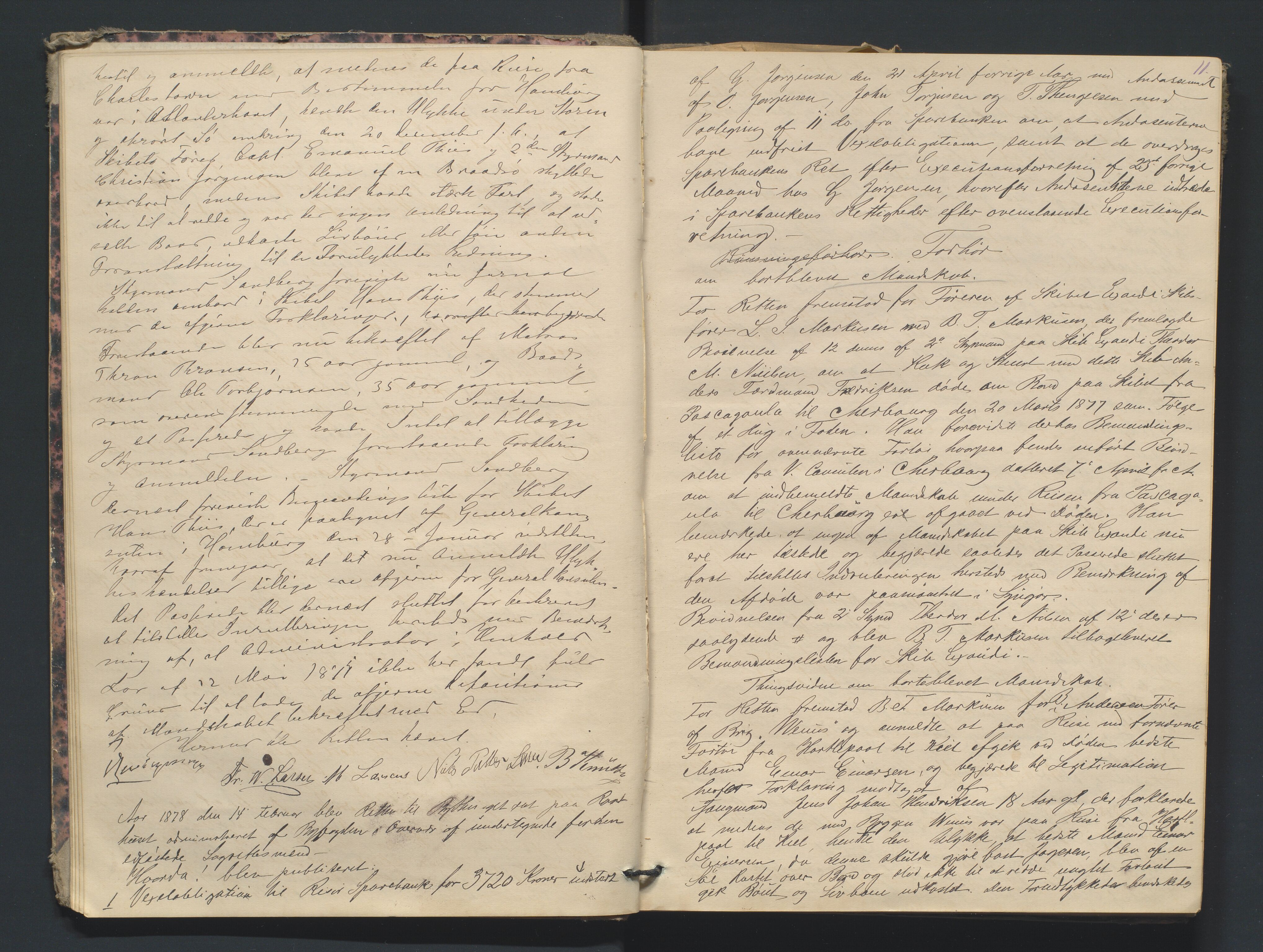 Risør byfogd, AV/SAK-1222-0005/F/Fa/L0004: Justisprotokoll nr. 4, 1877-1880, p. 10b-11a