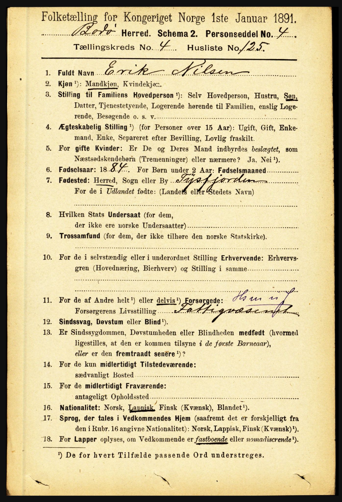 RA, 1891 census for 1843 Bodø, 1891, p. 3017