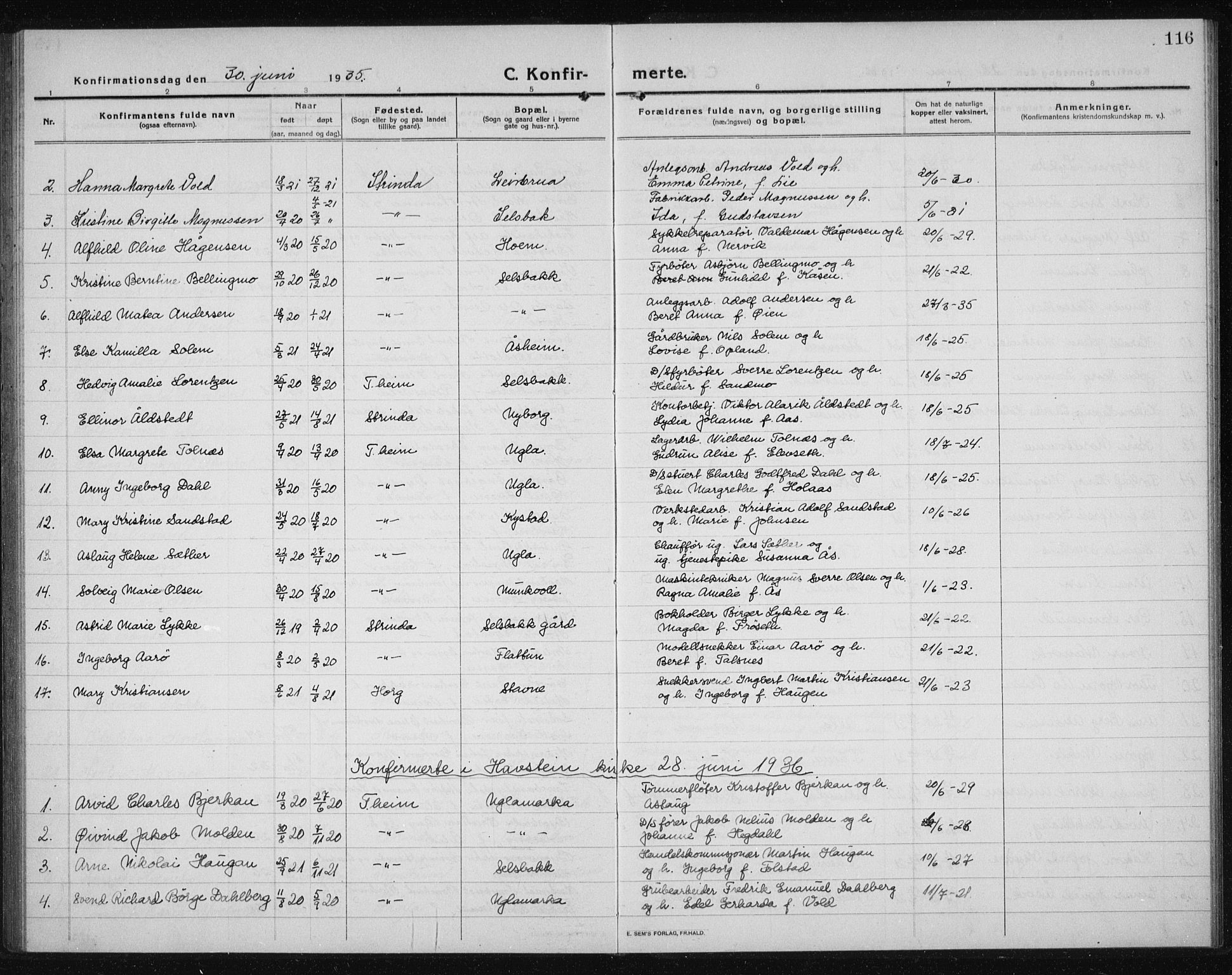 Ministerialprotokoller, klokkerbøker og fødselsregistre - Sør-Trøndelag, SAT/A-1456/611/L0356: Parish register (copy) no. 611C04, 1914-1938, p. 116