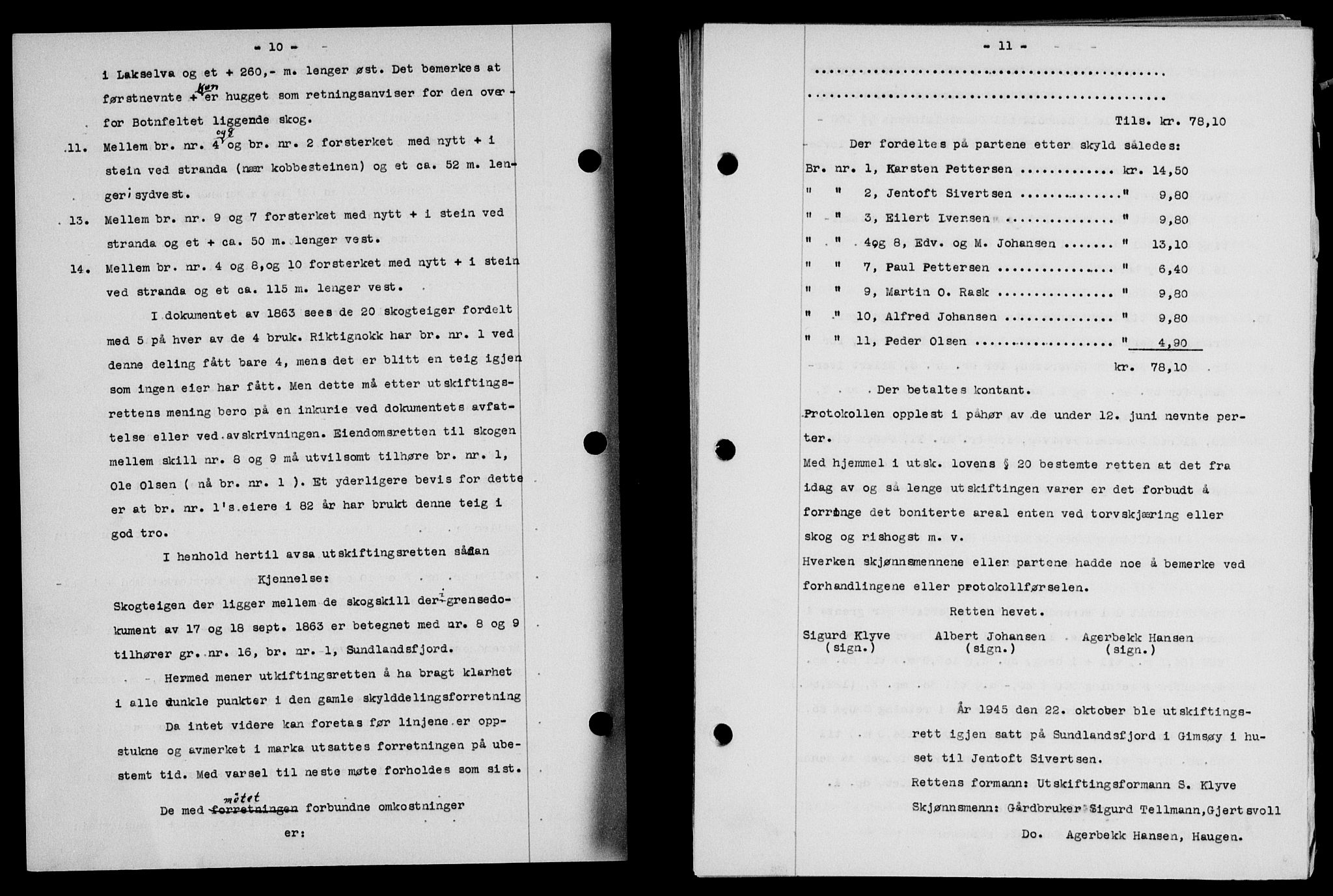 Lofoten sorenskriveri, SAT/A-0017/1/2/2C/L0013a: Mortgage book no. 13a, 1944-1946, Diary no: : 1020/1945